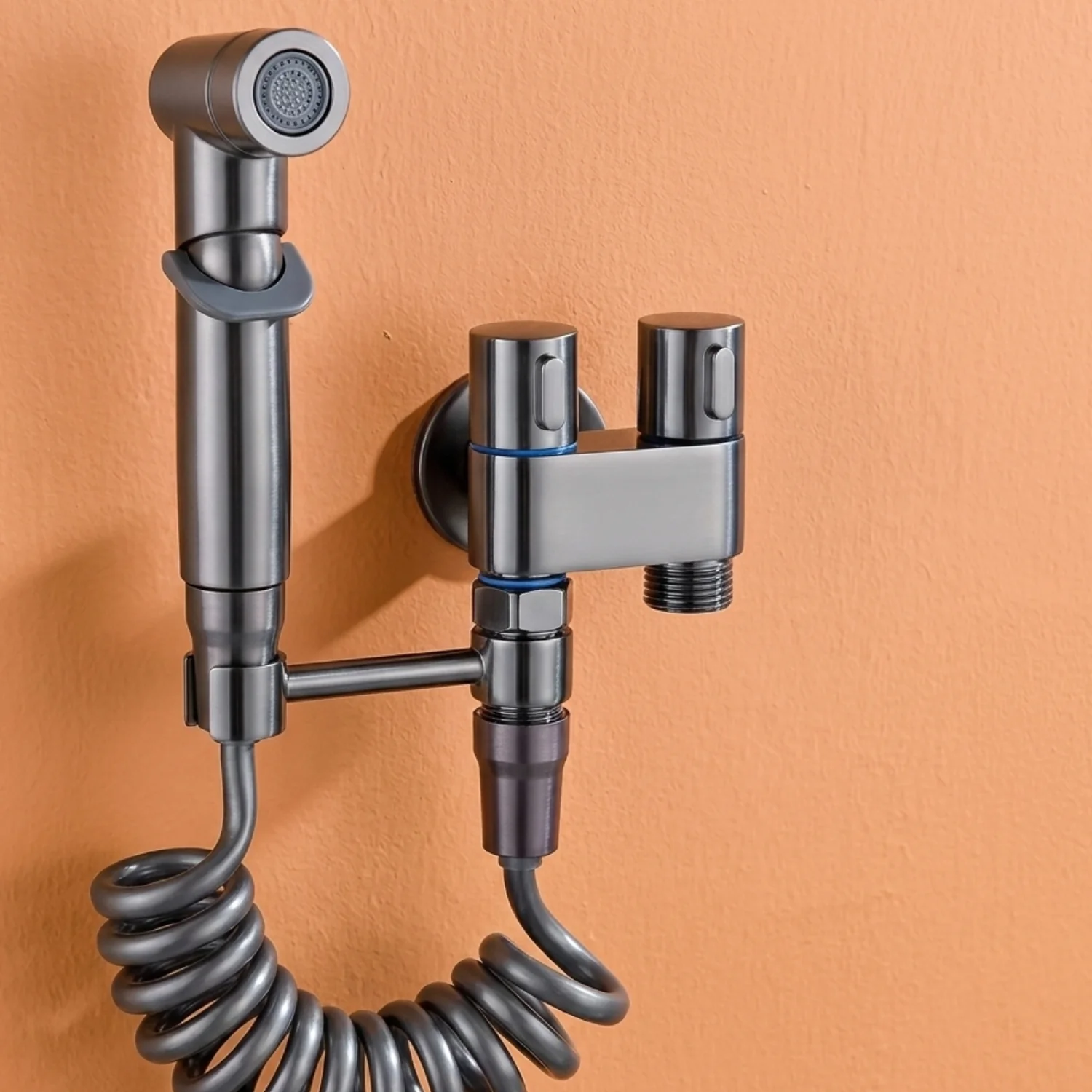 Aarhus - Hygienic Shower Bidet Sprayer – Double Outlet Angle Valve Bathroom Toilet Bidet Set - Image 10