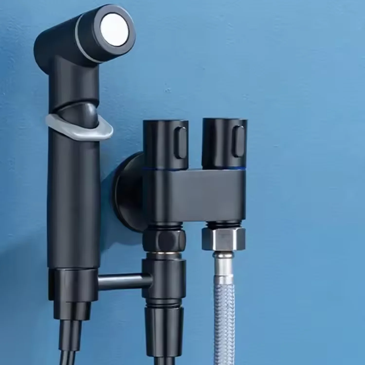 Aarhus - Hygienic Shower Bidet Sprayer – Double Outlet Angle Valve Bathroom Toilet Bidet Set - Image 3