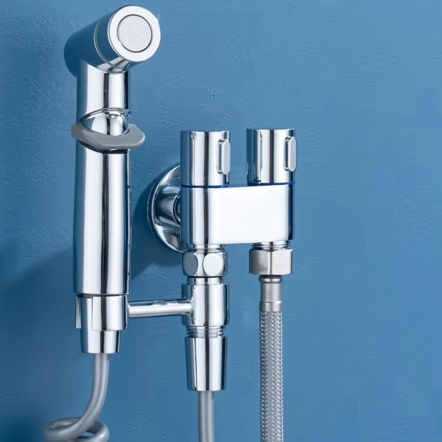 Aarhus - Hygienic Shower Bidet Sprayer – Double Outlet Angle Valve Bathroom Toilet Bidet Set - Image 8