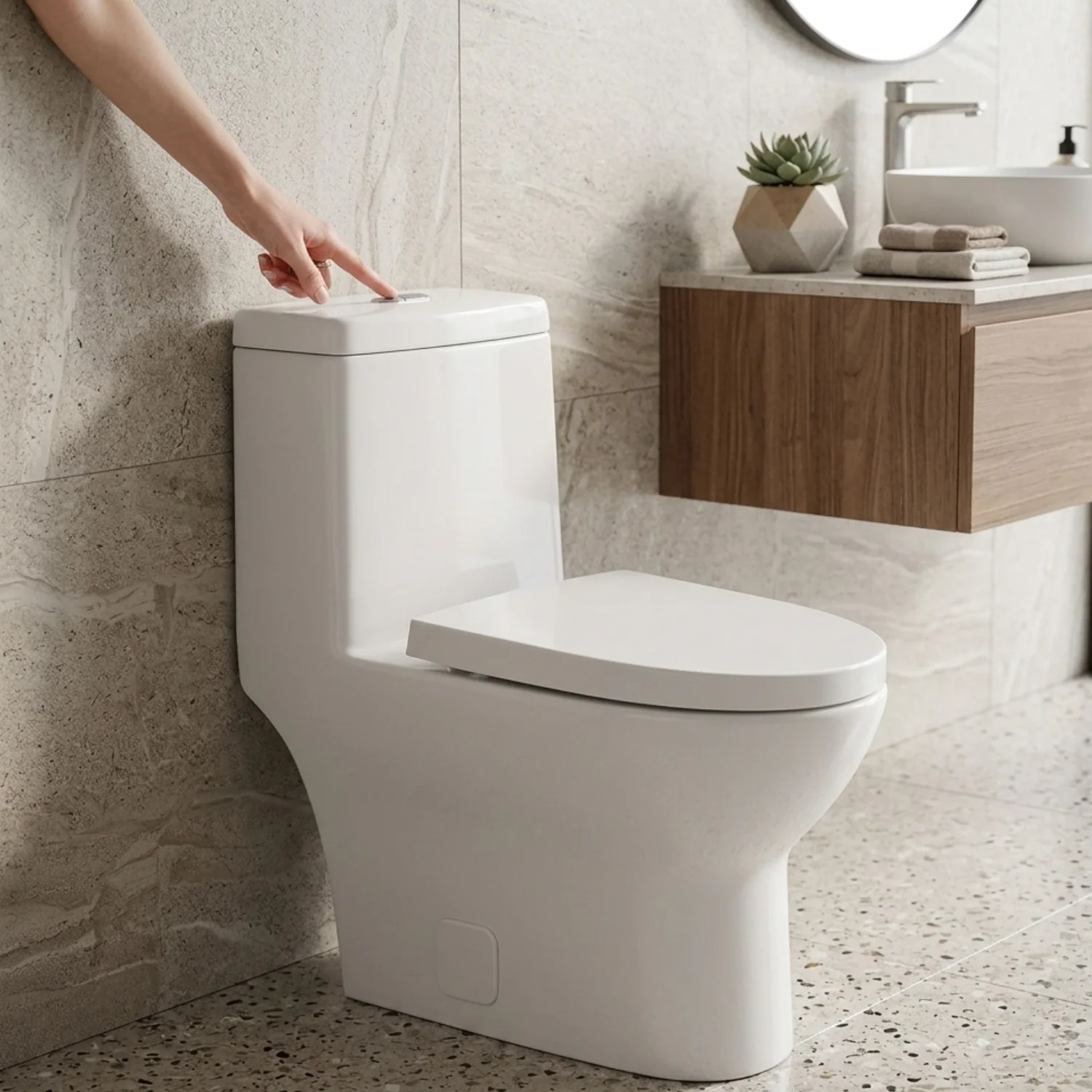 Alta - One-Piece Dual Washdown S-Trap Siphon Flushing  Floor Mounted Elongated - Image 3