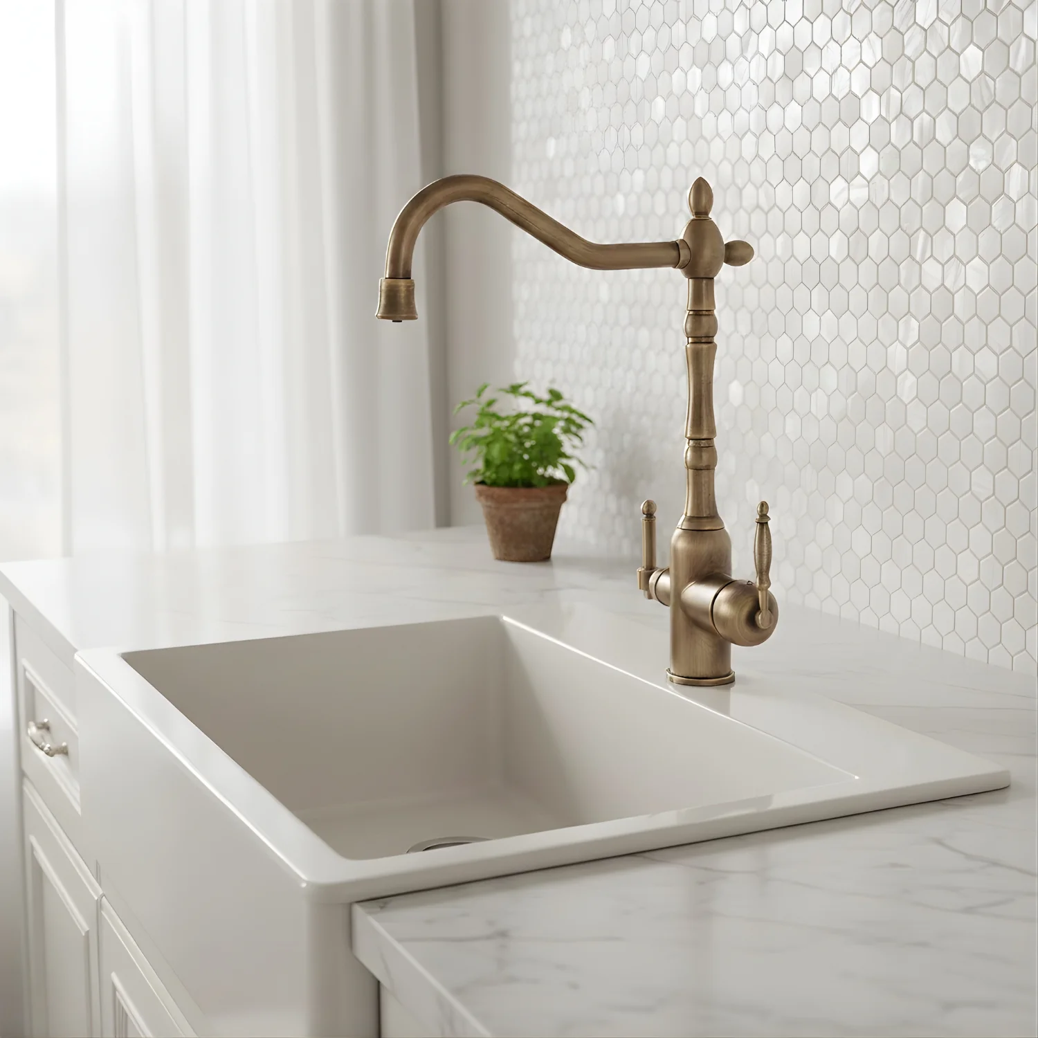 Arvik - 3-Way Kitchen Sink Faucet with Dual Handles and Pure Water Filter Spout With Hot and Cold Water Mixer - Image 11