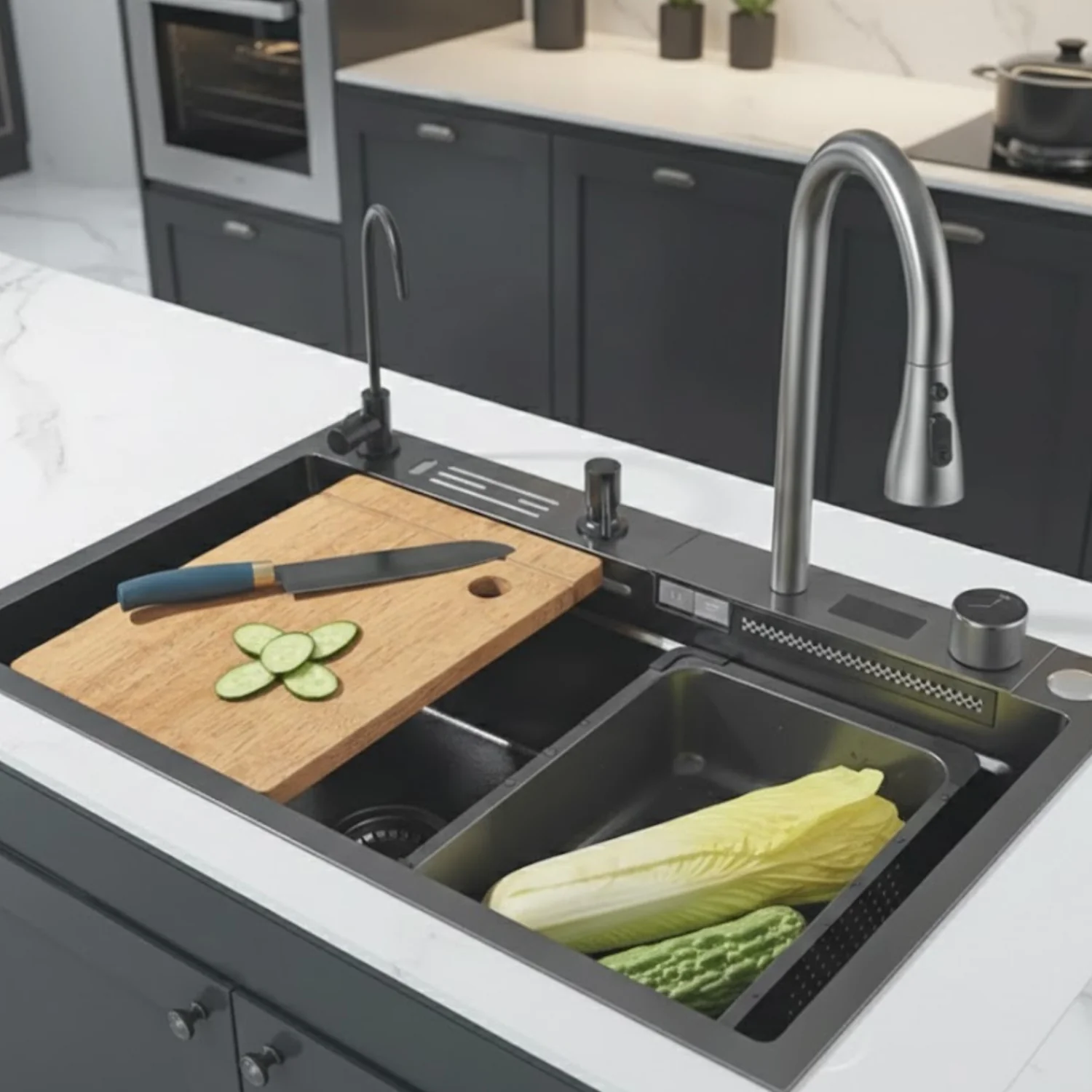 Assebakte - 29" Smart Waterfall Kitchen Sink - Image 4