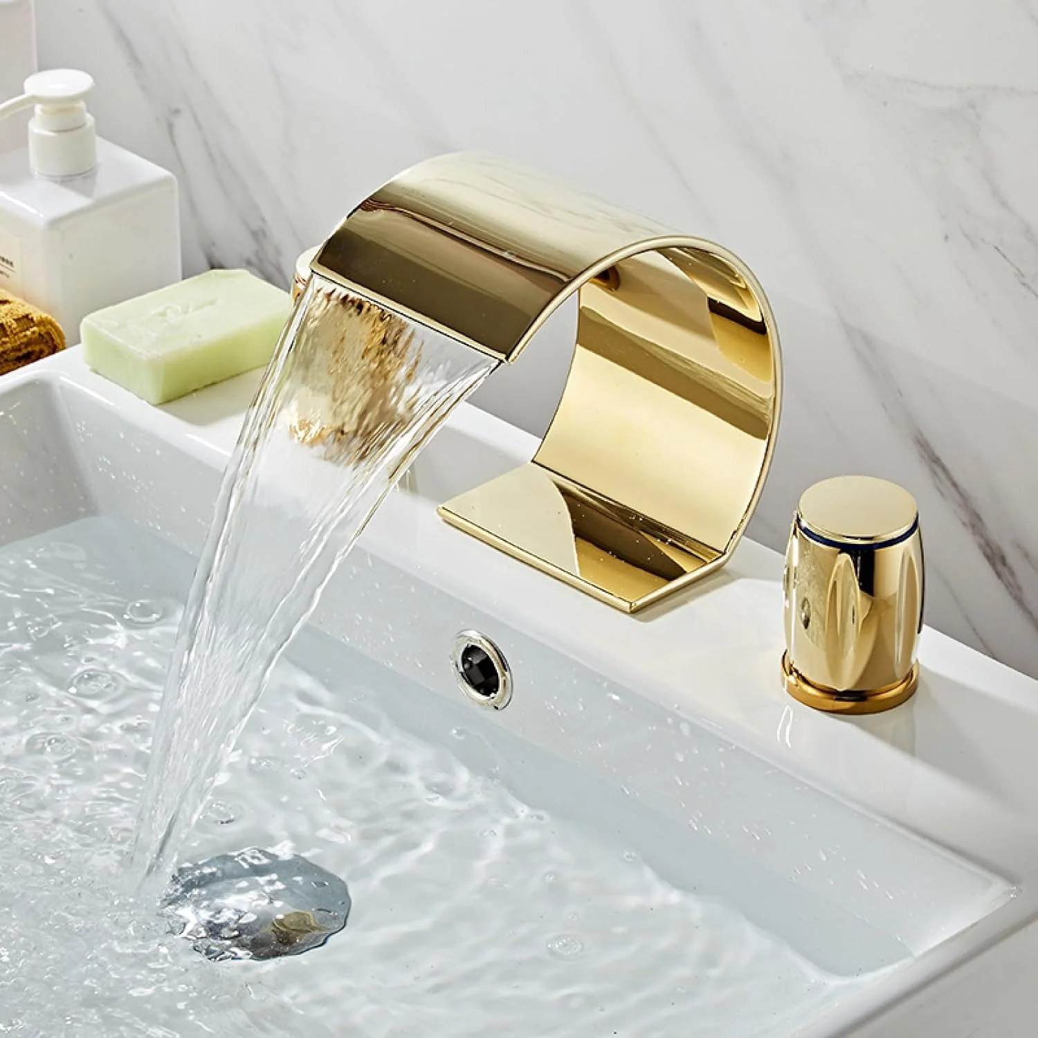 Bali - Bathroom Washbasin Waterfall Faucet Split Three-Piece - Image 12