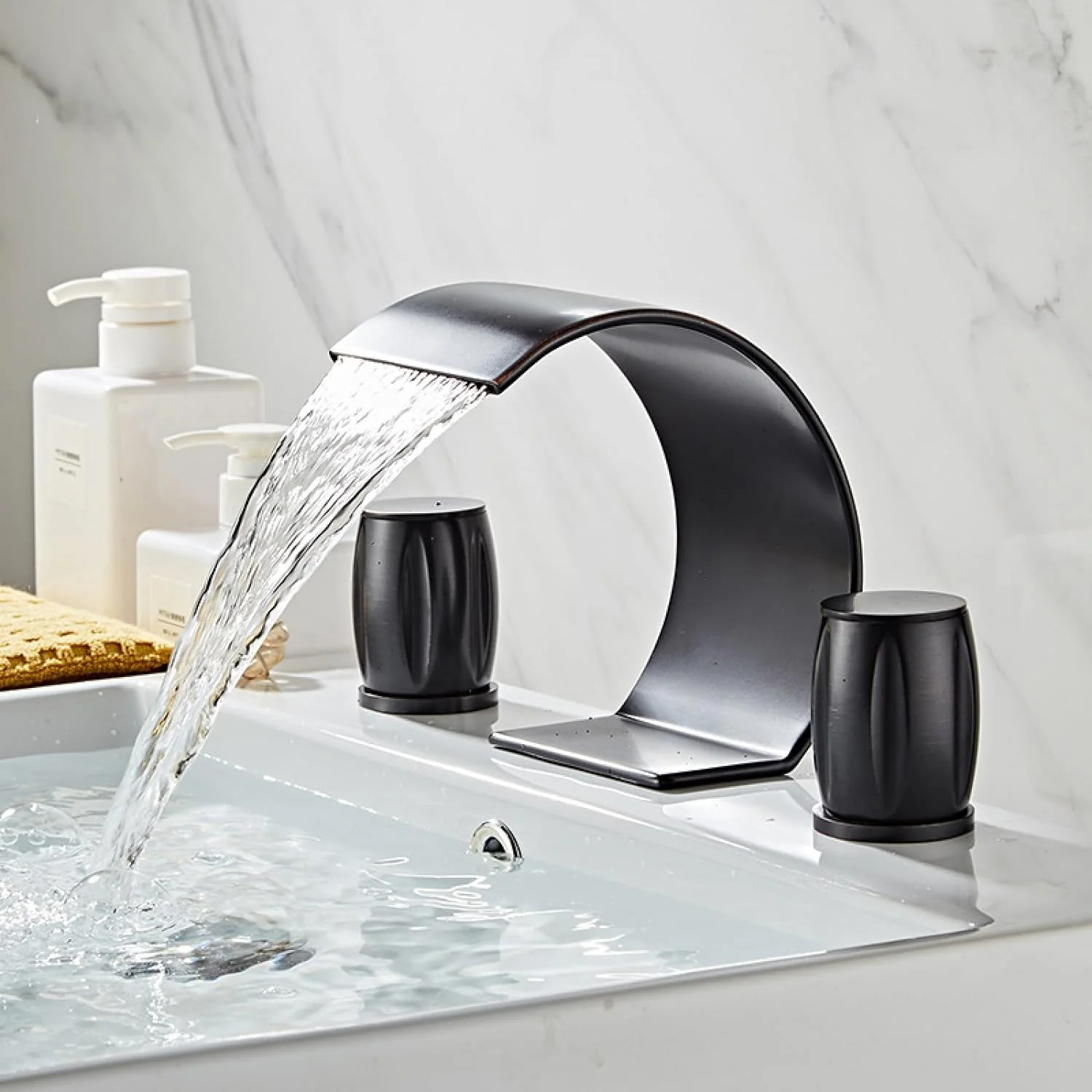Bali - Bathroom Washbasin Waterfall Faucet Split Three-Piece - Image 4