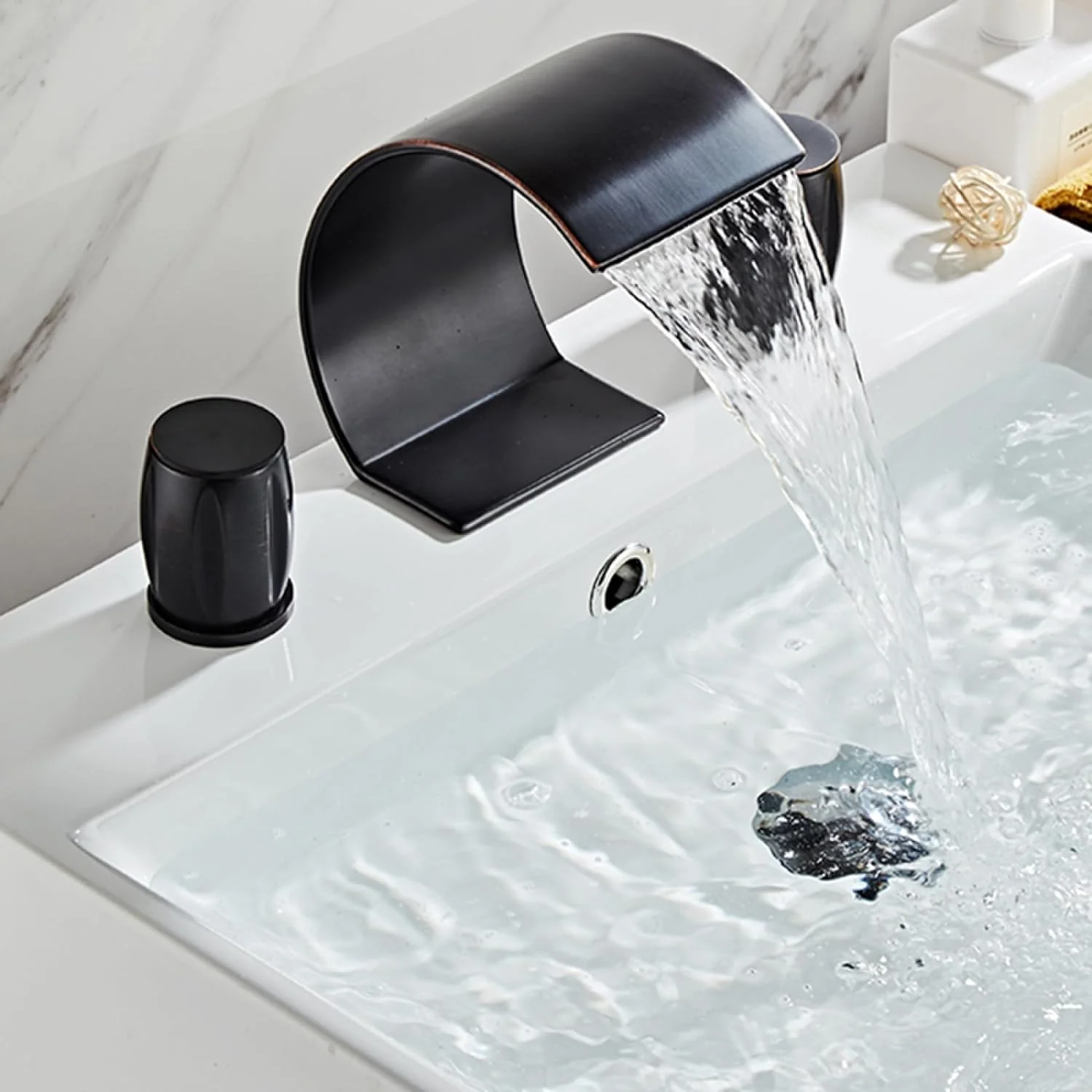 Bali - Bathroom Washbasin Waterfall Faucet Split Three-Piece - Image 9