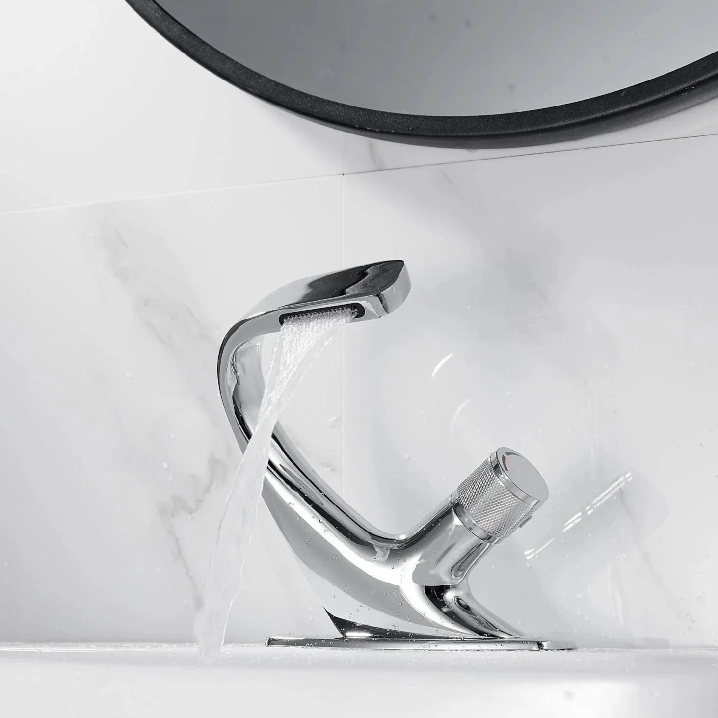 Bodo - Modern Waterfall Basin Bathroom Sink Faucet Single Handle Single Hole - Image 11