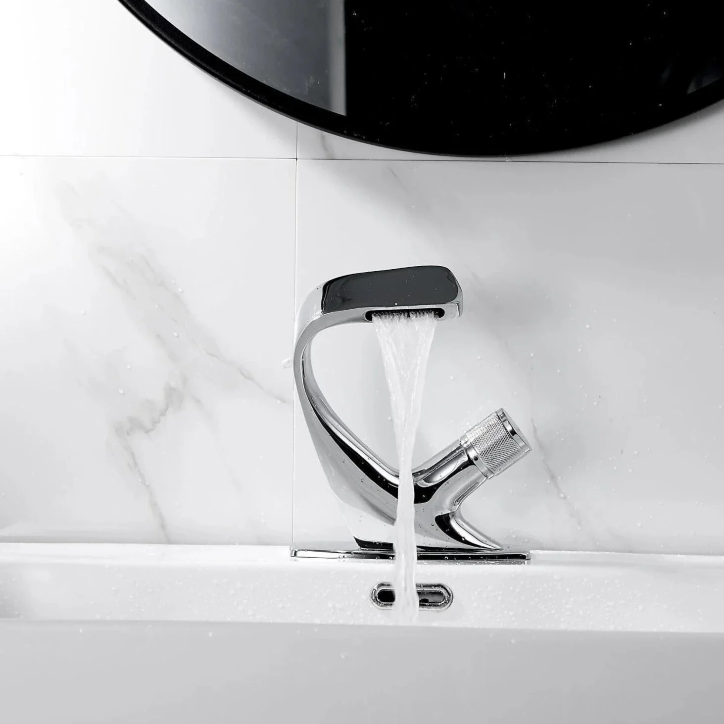 Bodo - Modern Waterfall Basin Bathroom Sink Faucet Single Handle Single Hole - Image 13