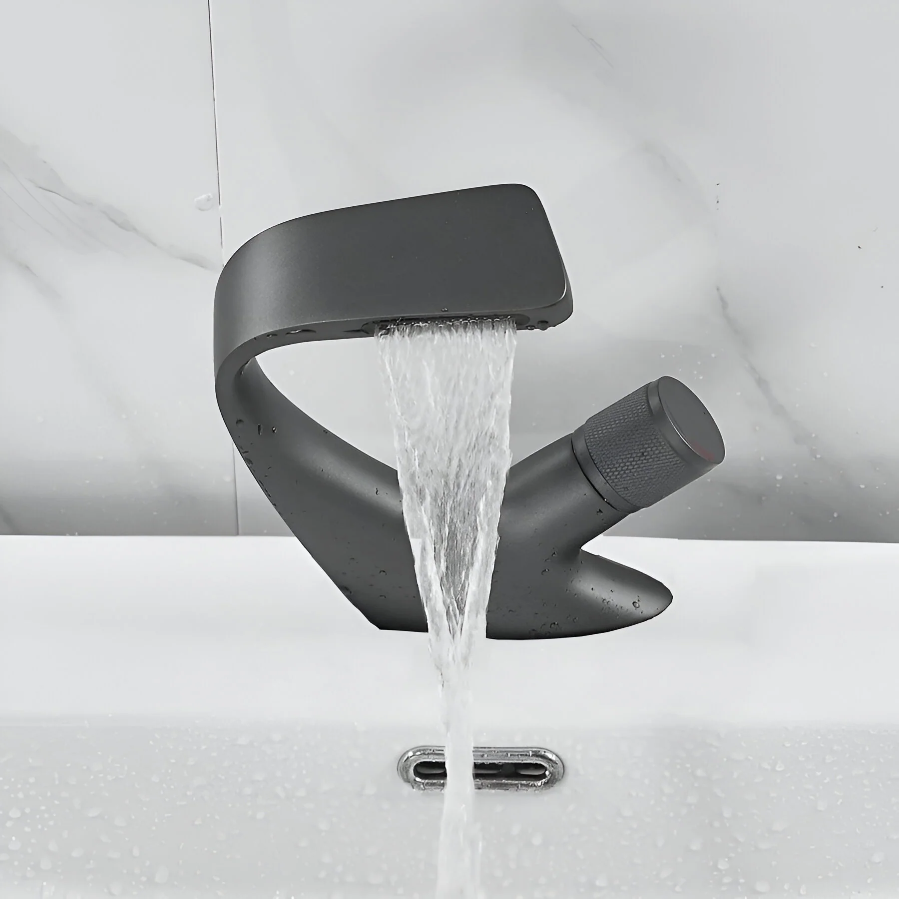 Bodo - Modern Waterfall Basin Bathroom Sink Faucet Single Handle Single Hole - Image 22