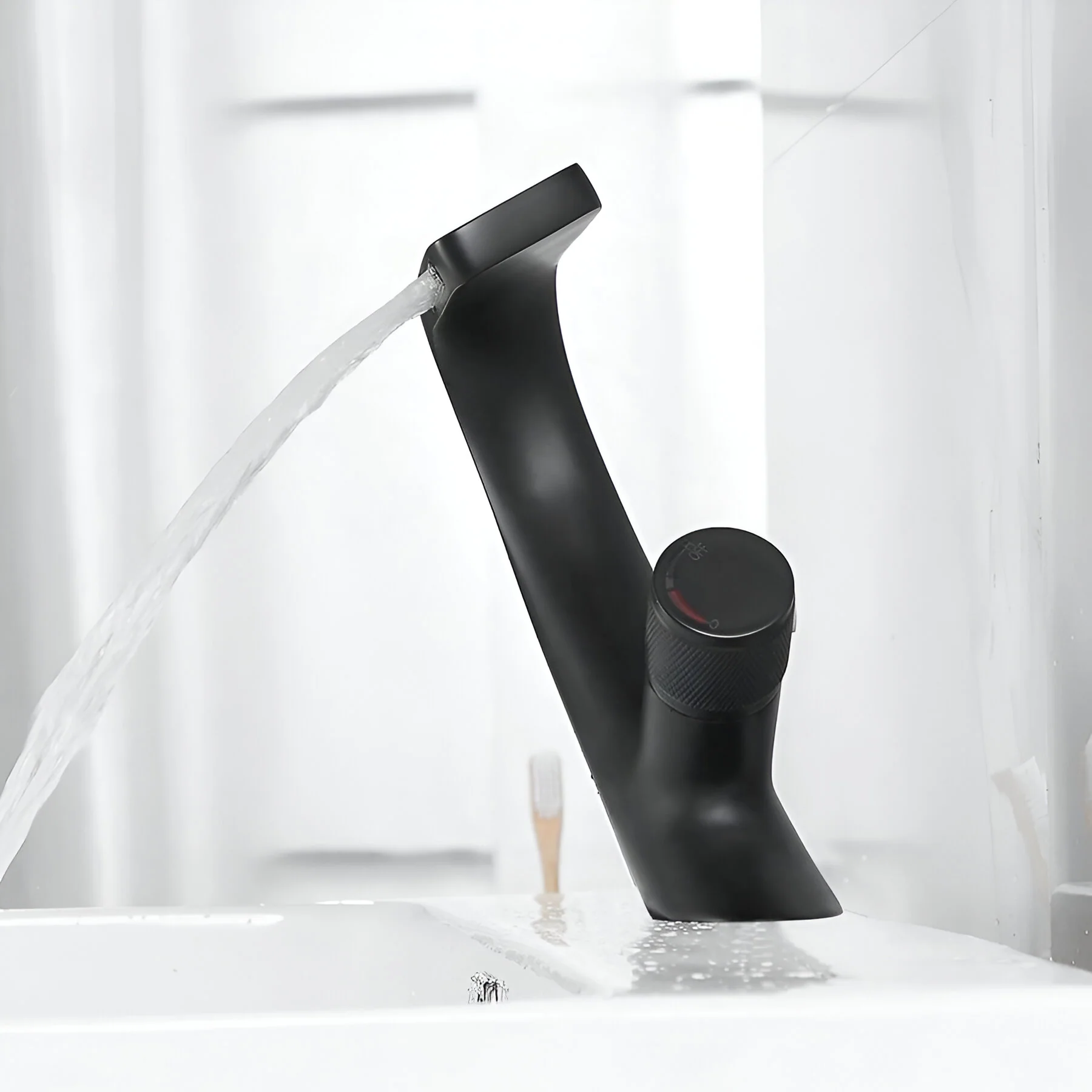 Bodo - Modern Waterfall Basin Bathroom Sink Faucet Single Handle Single Hole - Image 23