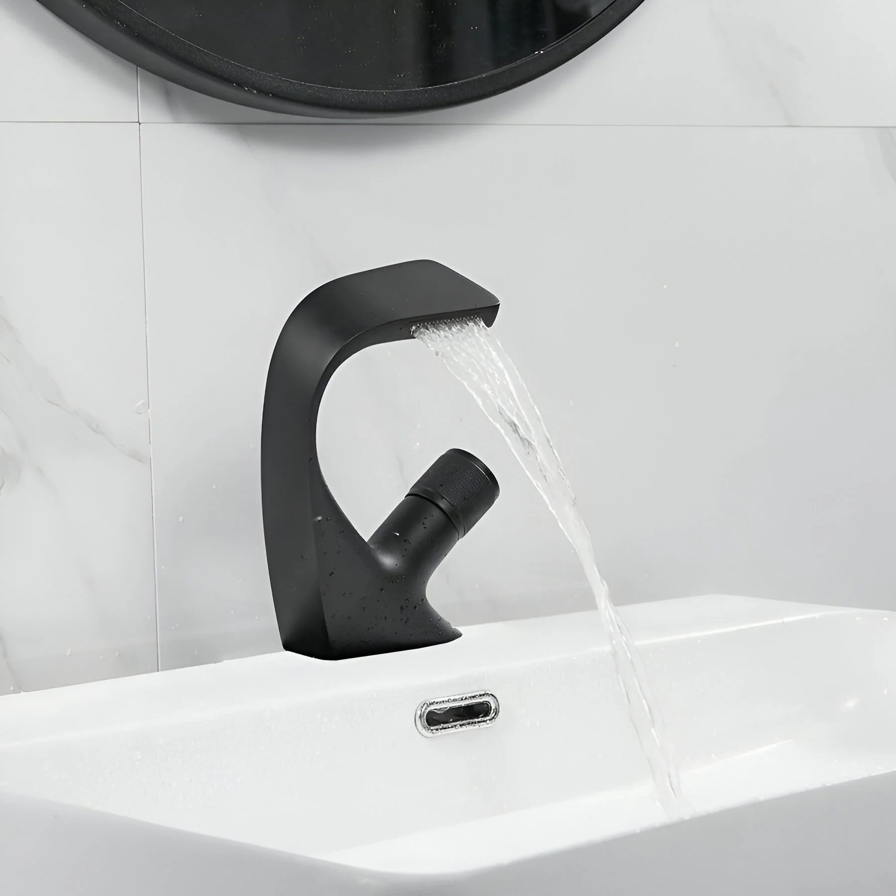 Bodo - Modern Waterfall Basin Bathroom Sink Faucet Single Handle Single Hole - Image 26