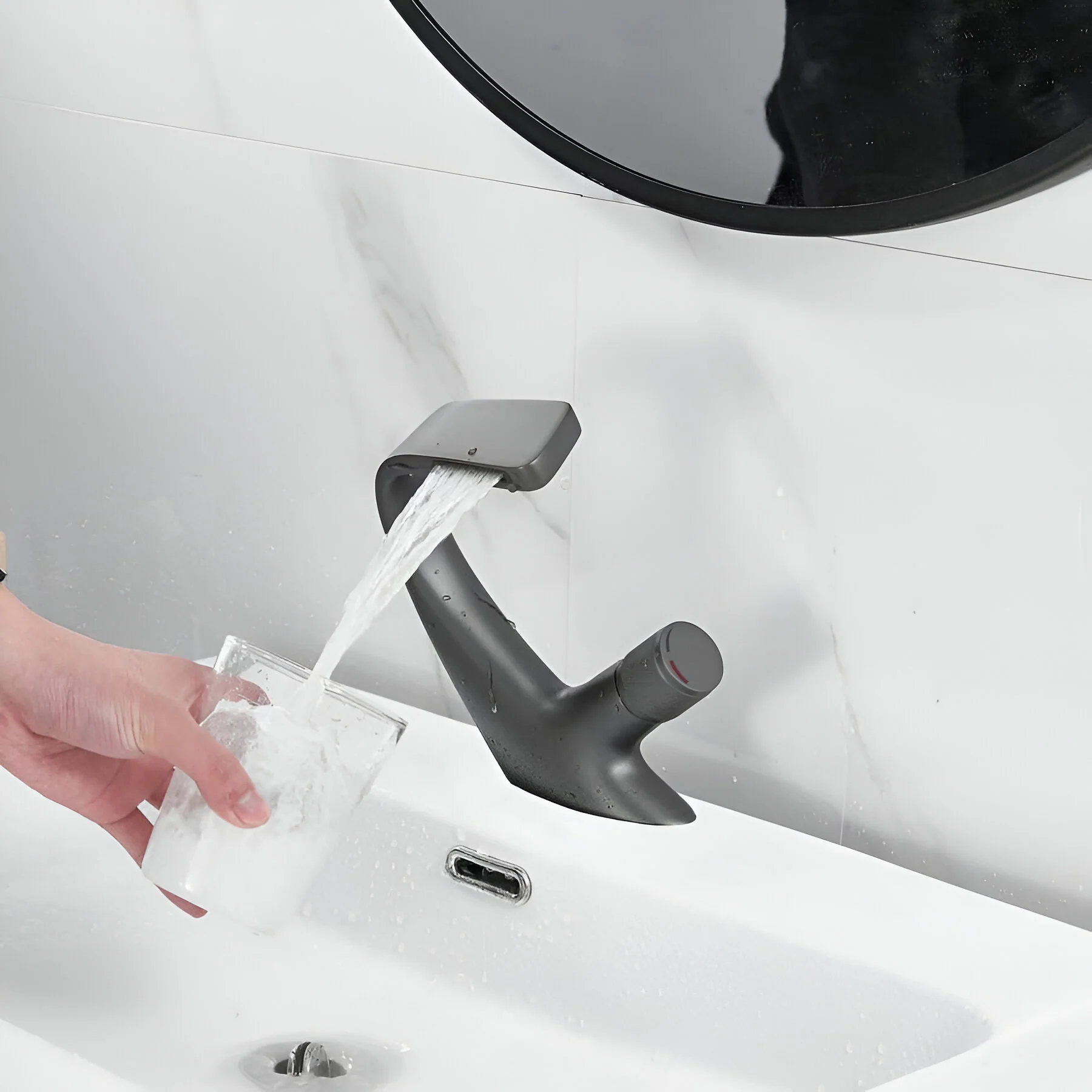 Bodo - Modern Waterfall Basin Bathroom Sink Faucet Single Handle Single Hole - Image 27