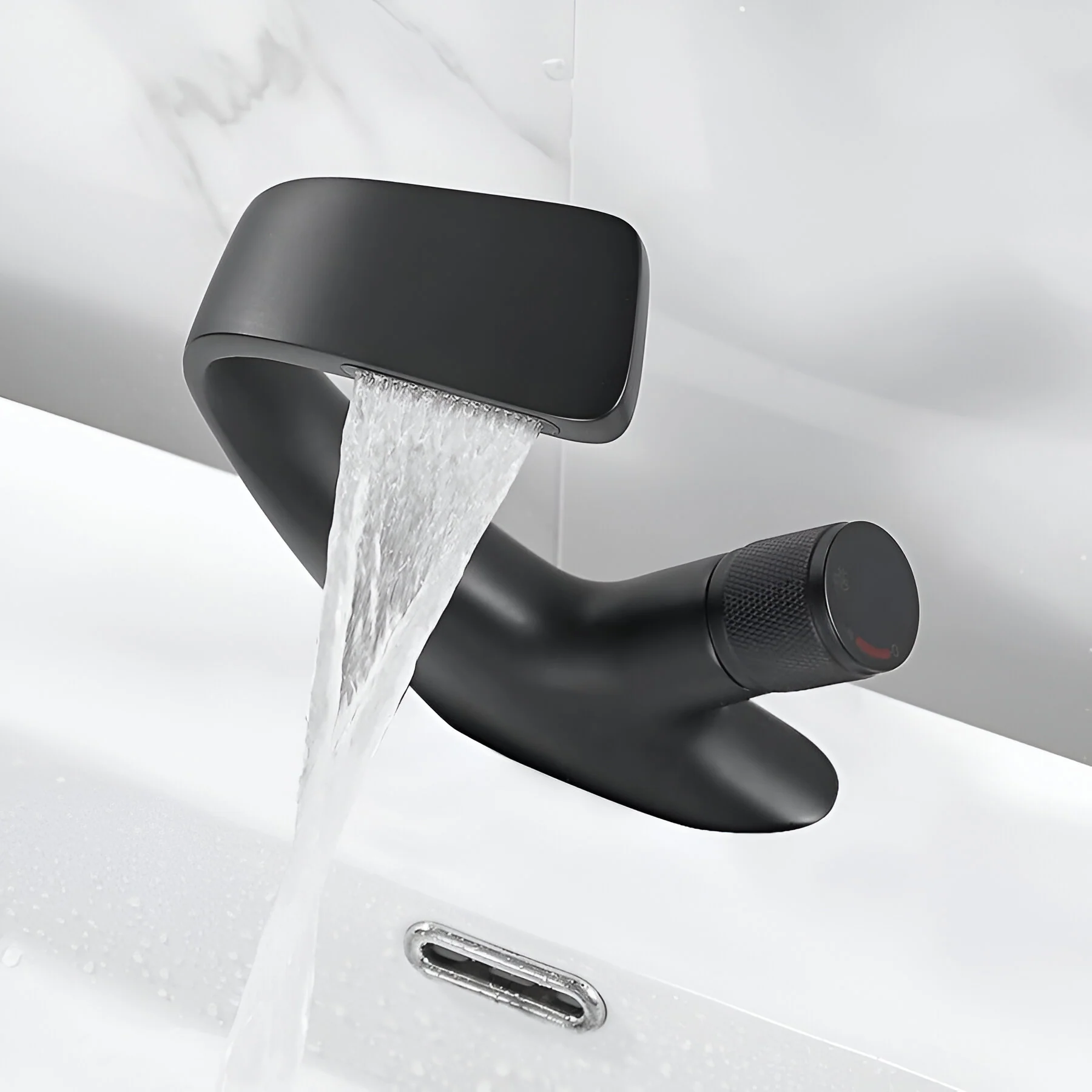 Bodo - Modern Waterfall Basin Bathroom Sink Faucet Single Handle Single Hole - Image 28