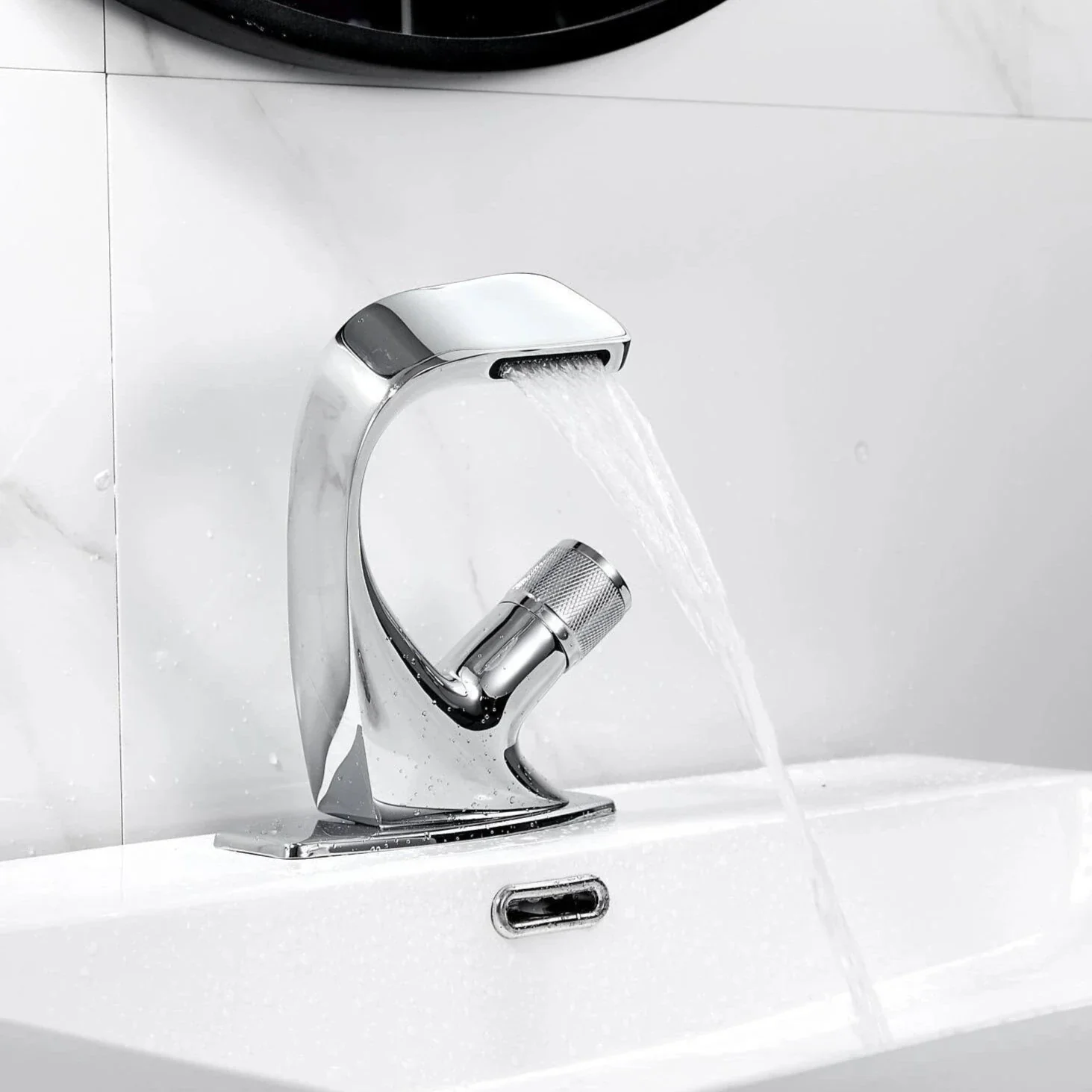 Bodo - Modern Waterfall Basin Bathroom Sink Faucet Single Handle Single Hole - Image 8