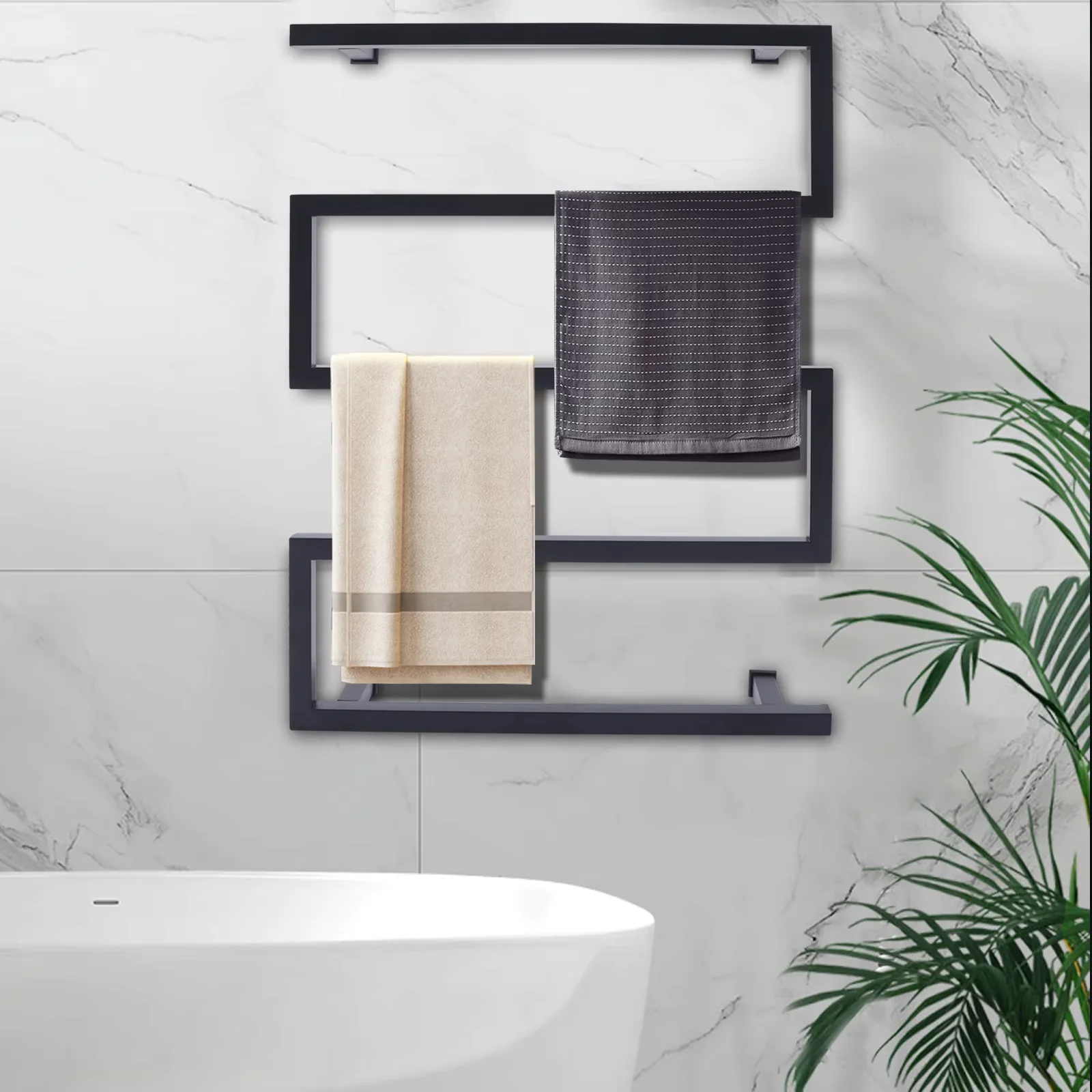 Bremen - 24x32" Towel Bar Warmer of Stainless Steel Black - Image 3