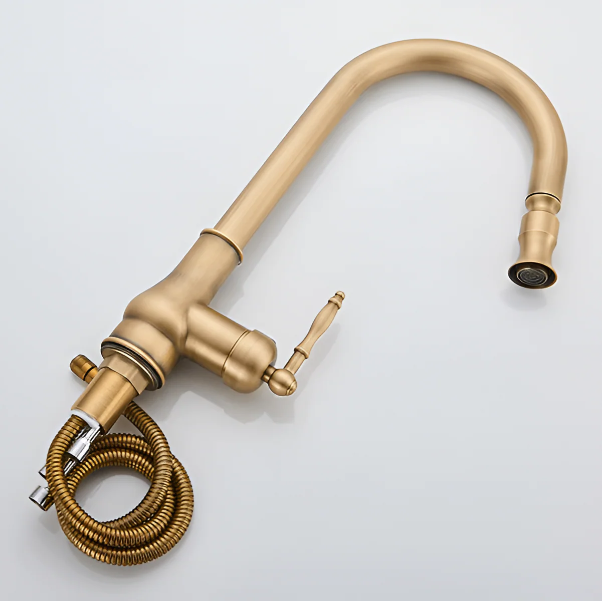 Dintel - Antique Brass Pull-Down Kitchen Faucet - Image 13