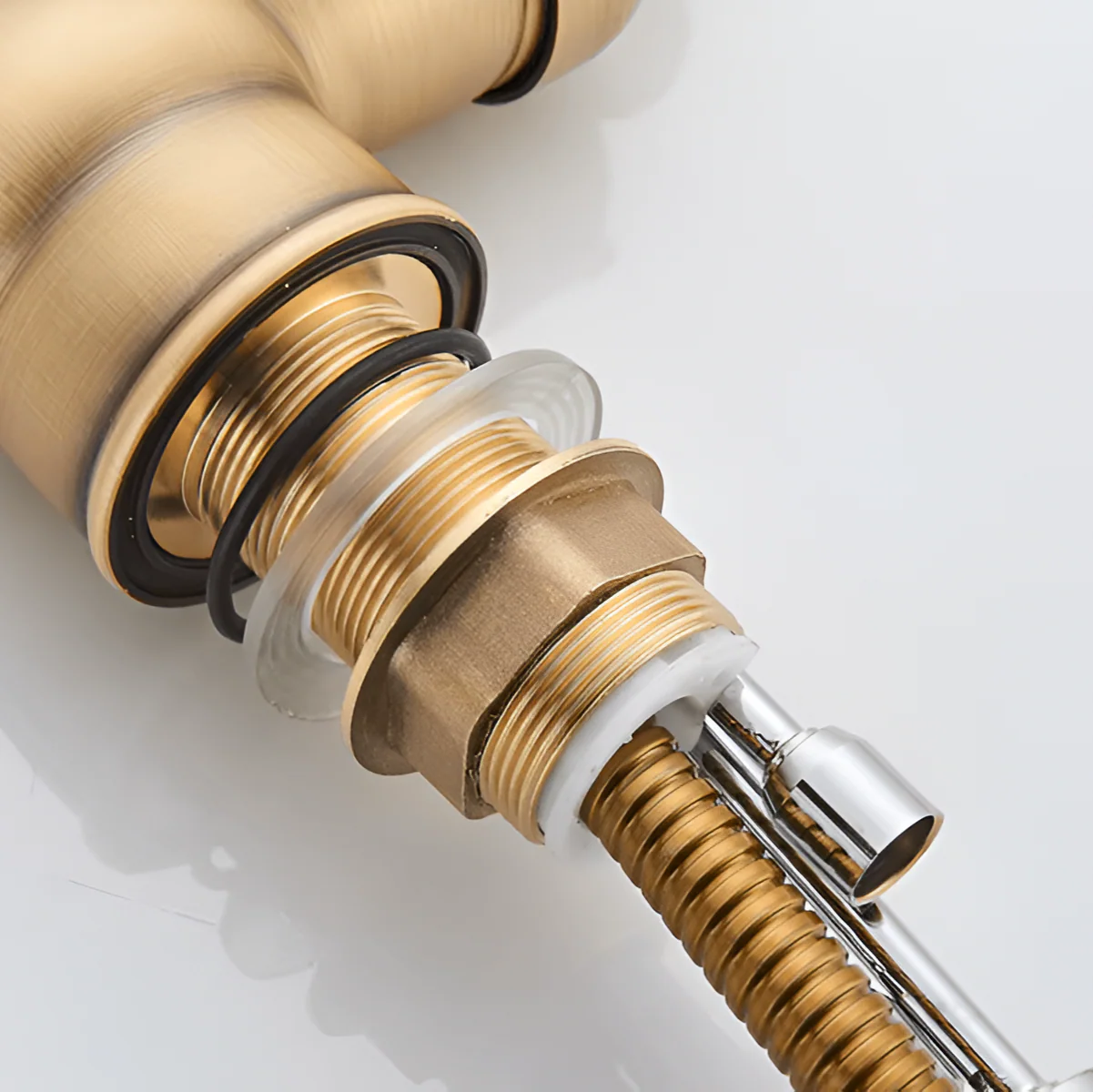 Dintel - Antique Brass Pull-Down Kitchen Faucet - Image 6