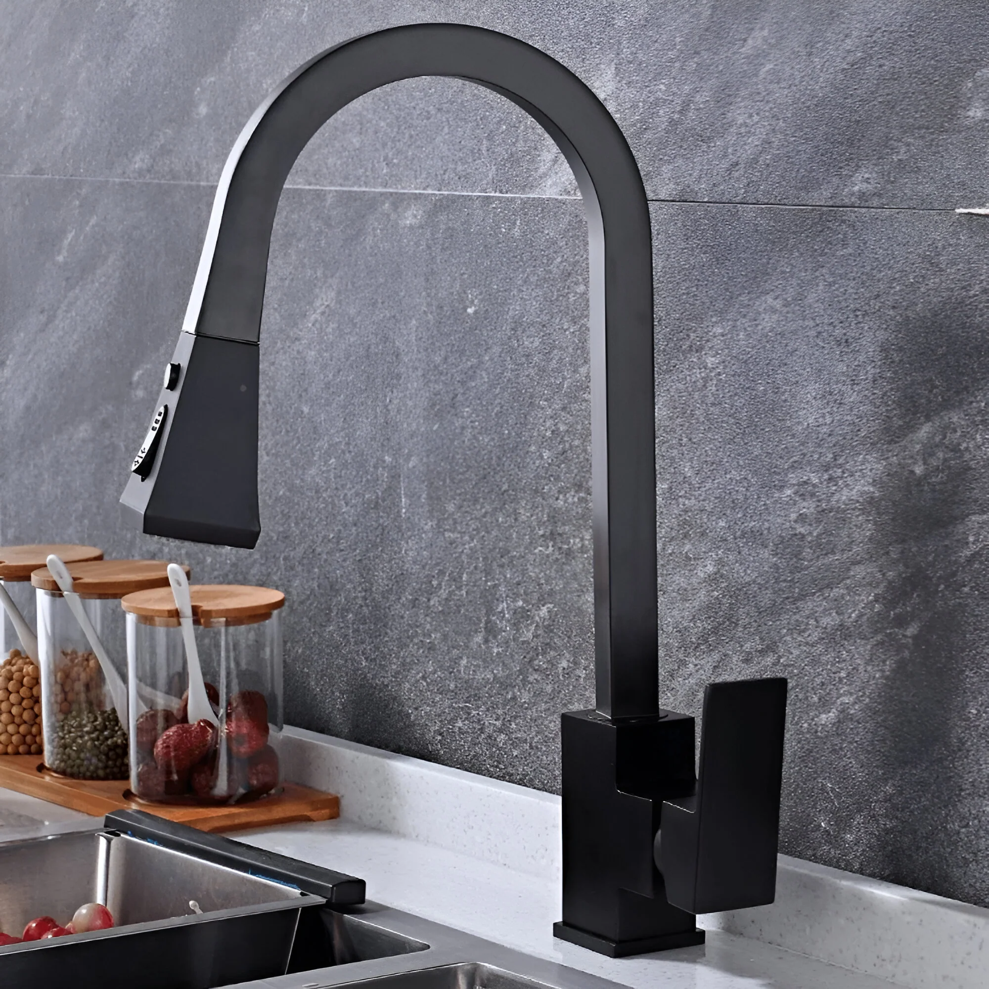 Drammen - 2 Modes Pull-Out Spout Kitchen Faucet - Image 8