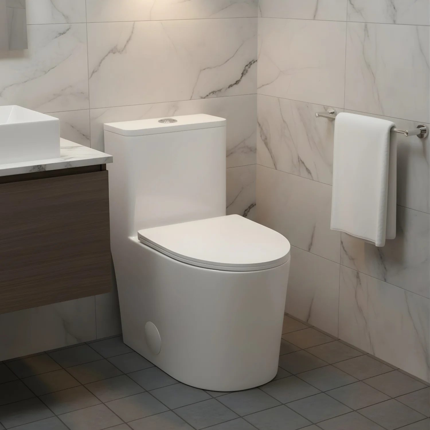 Esbjerg - One Piece Elongated Elongated Ceramic Bowl with Soft-Close Seat & Concealed Tank - Image 5