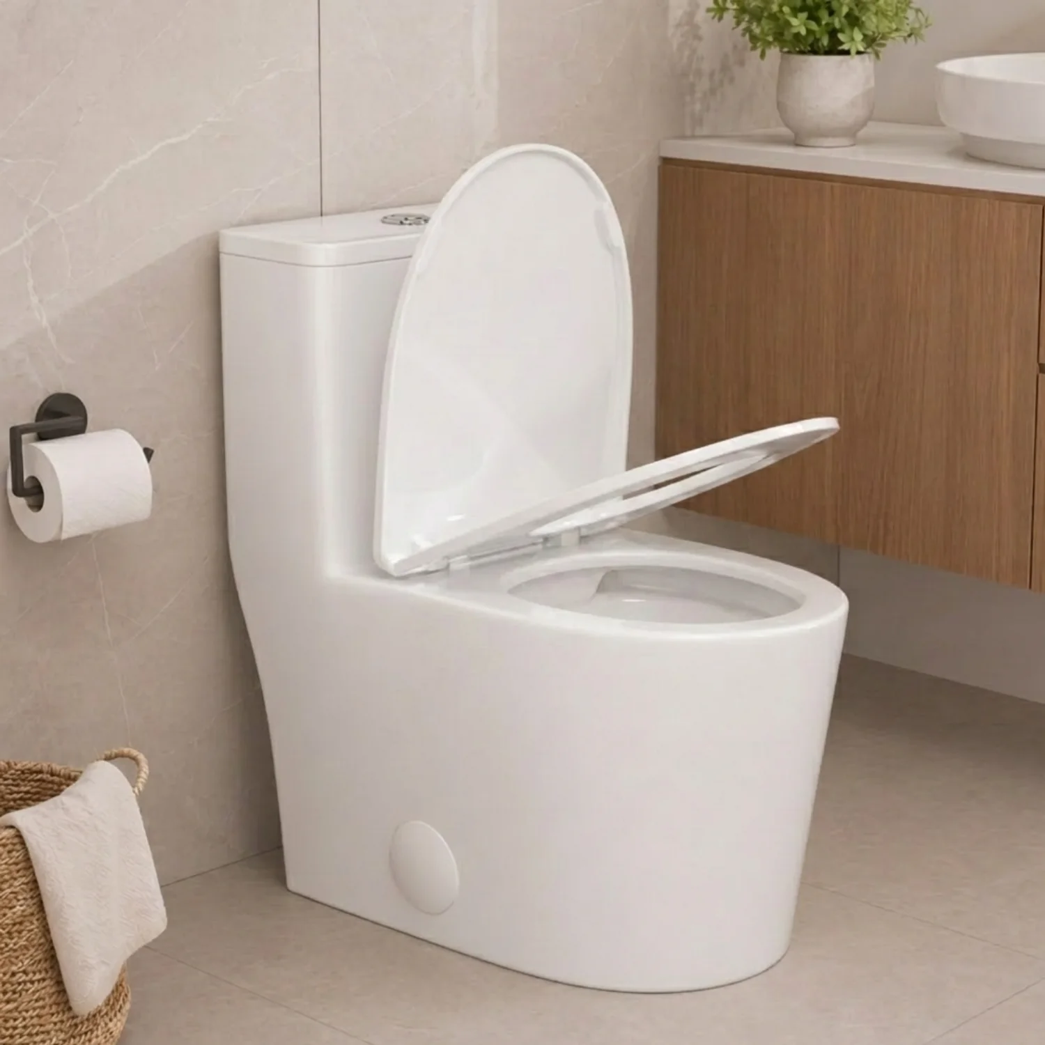 Esbjerg - One Piece Elongated Elongated Ceramic Bowl with Soft-Close Seat & Concealed Tank - Image 8