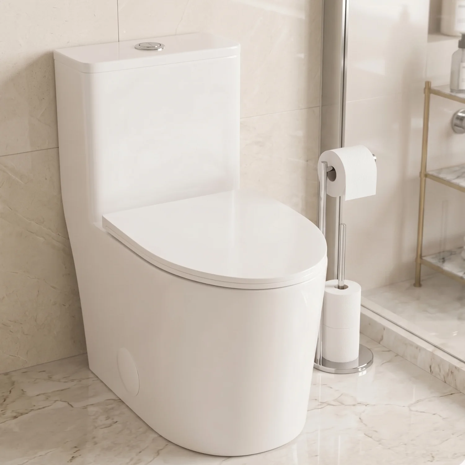 Esbjerg - One Piece Elongated Elongated Ceramic Bowl with Soft-Close Seat & Concealed Tank - Image 9