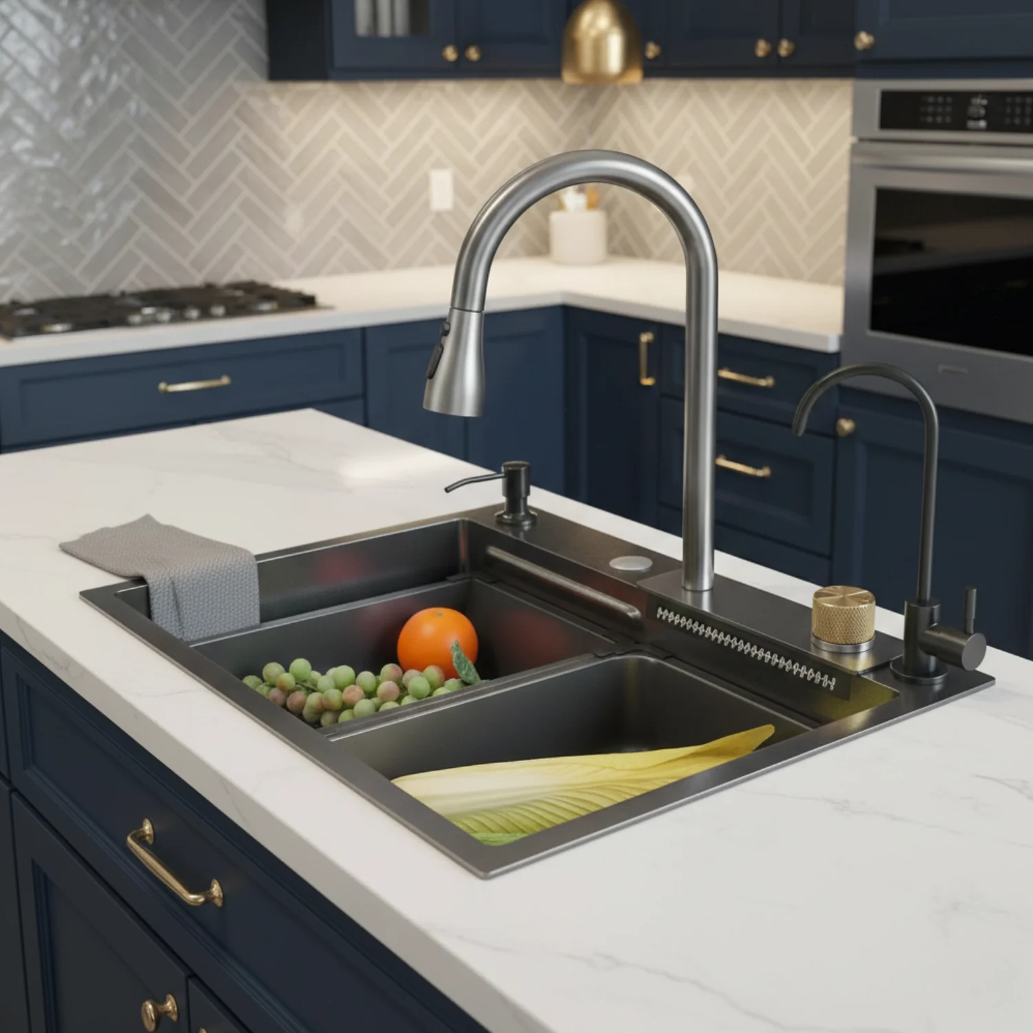 Falehaure - Multifunctional Kitchen Sink System with Integrated Faucet - Image 4