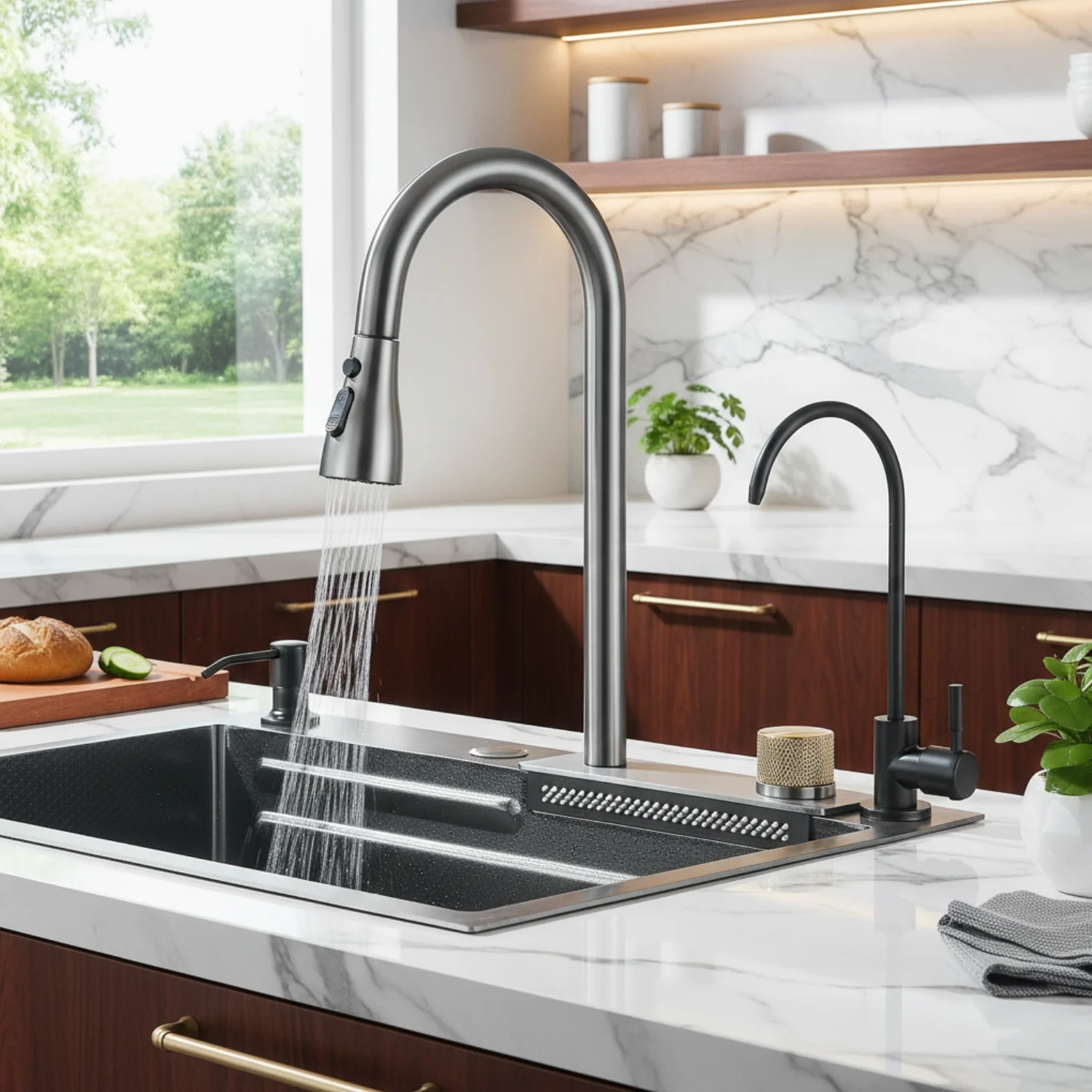 Falehaure - Multifunctional Kitchen Sink System with Integrated Faucet - Image 5