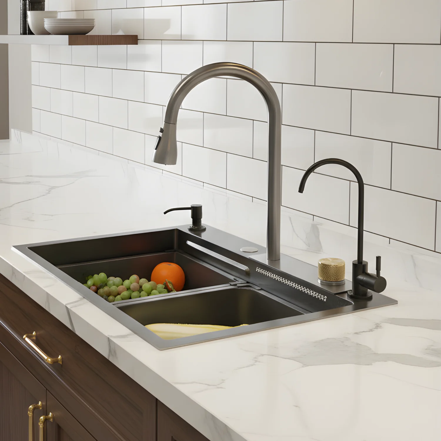 Falehaure - Multifunctional Kitchen Sink System with Integrated Faucet - Image 7