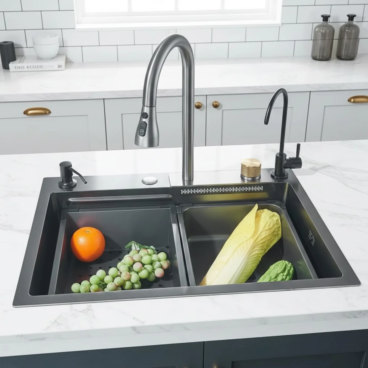 Falehaure - Multifunctional Kitchen Sink System with Integrated Faucet - Image 9