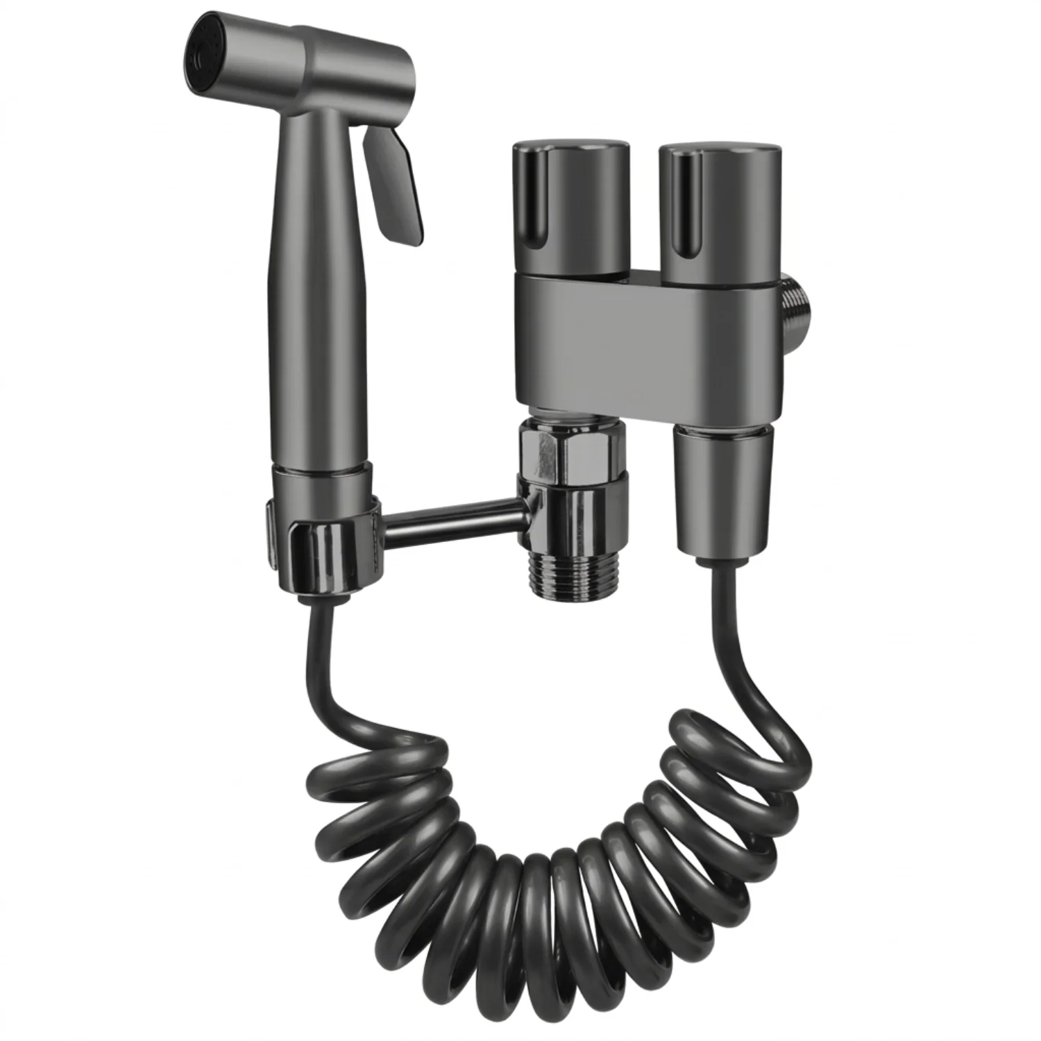 Glomma  - Stainless Steel Bidet Spray Gun Set – Handheld Toilet Hygienic Shower with Double Outlet Angle Valve - Image 10