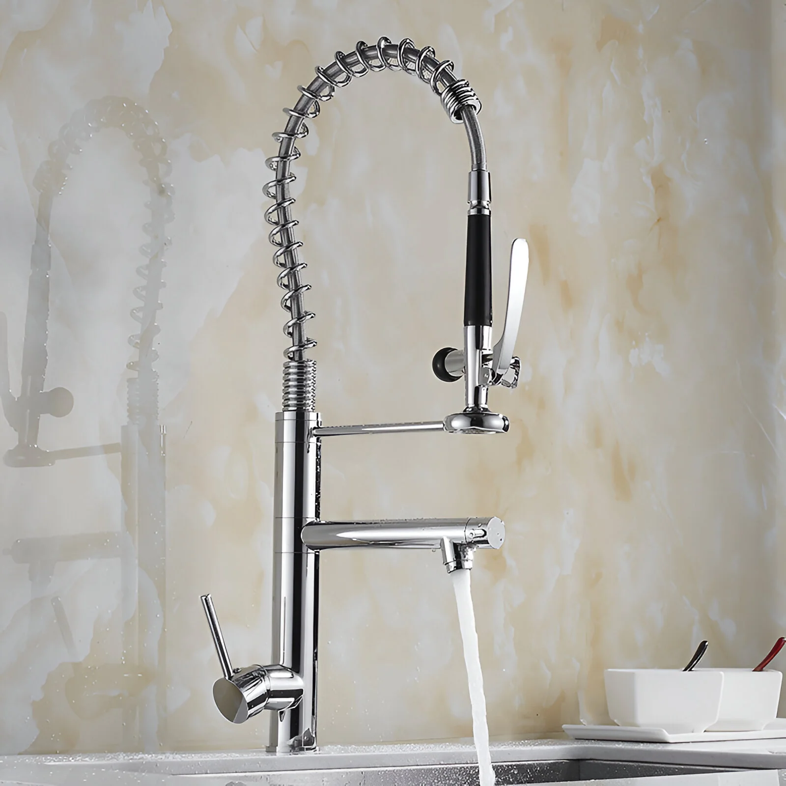 Gothenburg - Pull Down Spray Dual Handle Swivel Spout Kitchen Faucet - Image 12