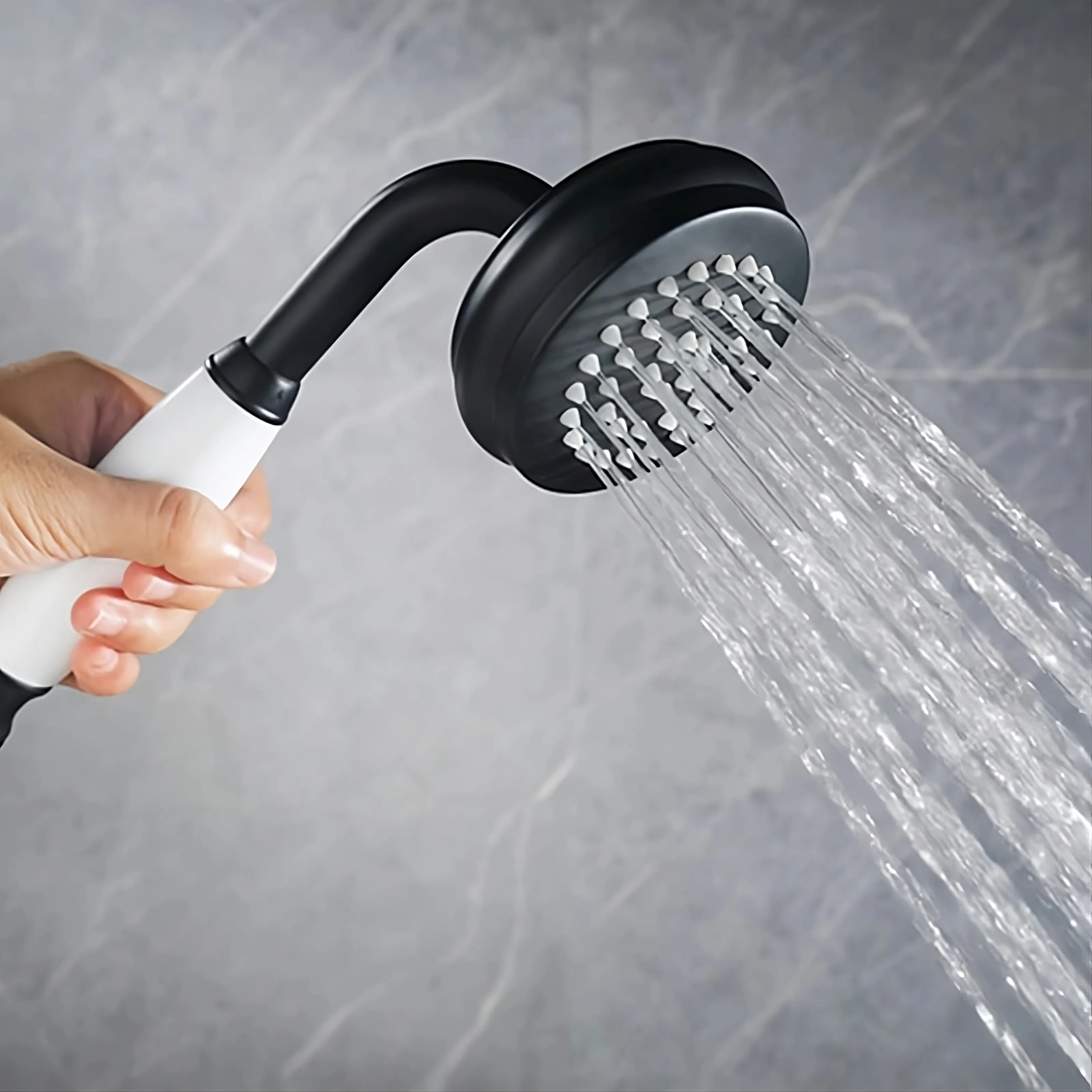 Hagen - Industrial Design Freestanding Black Tub Filler & Shower Kit for Bathtub - Image 3