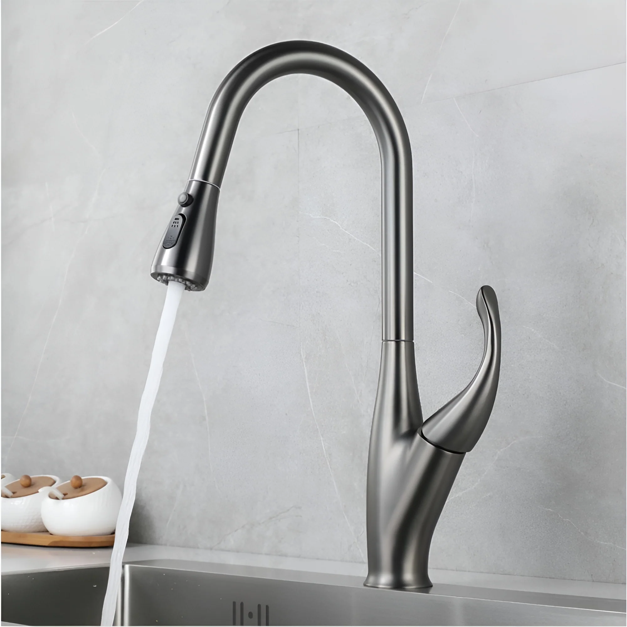 Halden - Deck Mounted Victorian Style Kitchen Faucet with Pull-Out Spout - Image 12