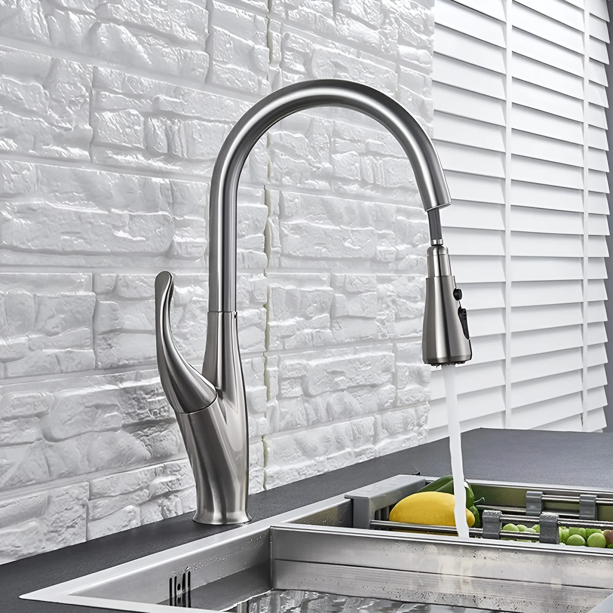 Halden - Deck Mounted Victorian Style Kitchen Faucet with Pull-Out Spout - Image 5