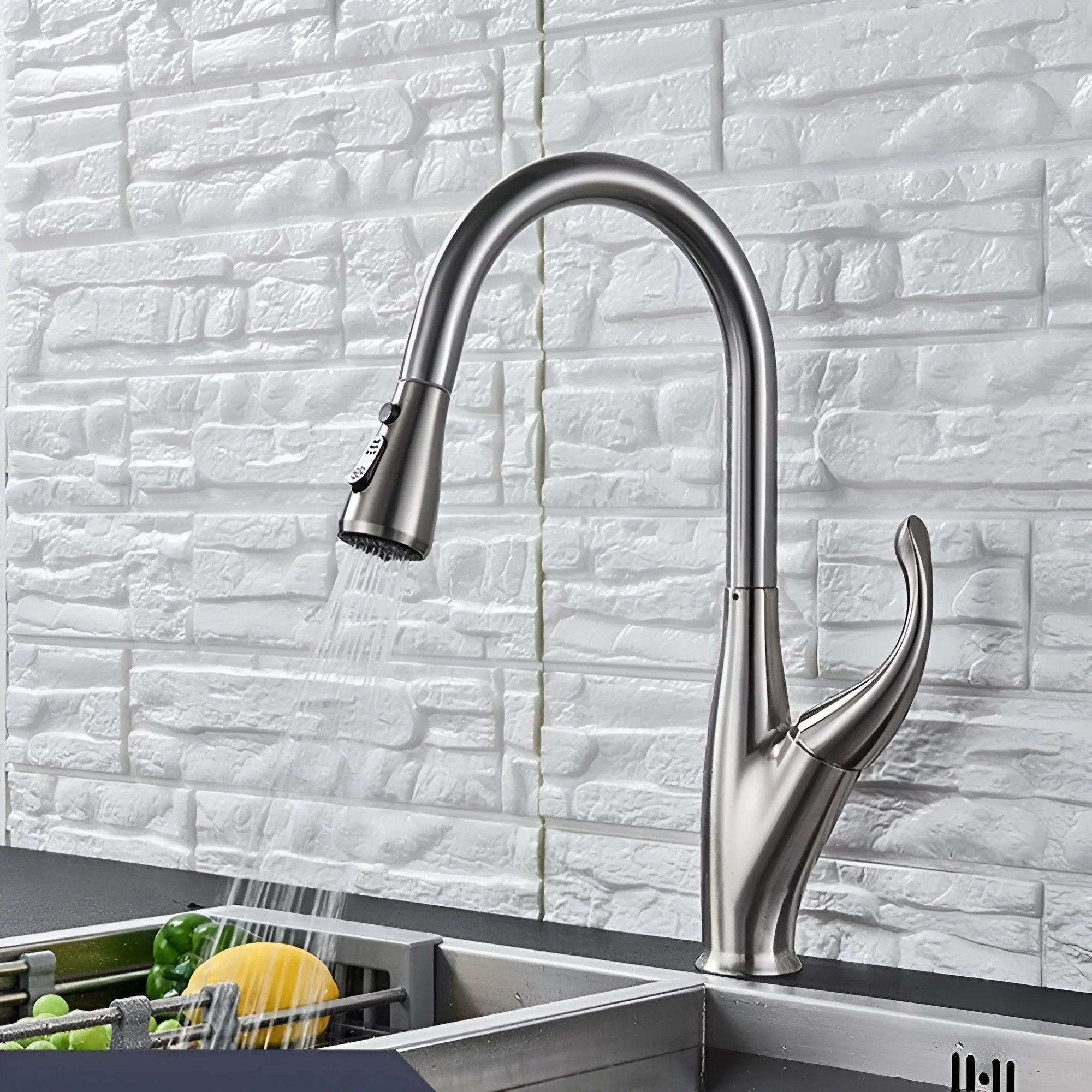 Halden - Deck Mounted Victorian Style Kitchen Faucet with Pull-Out Spout - Image 8