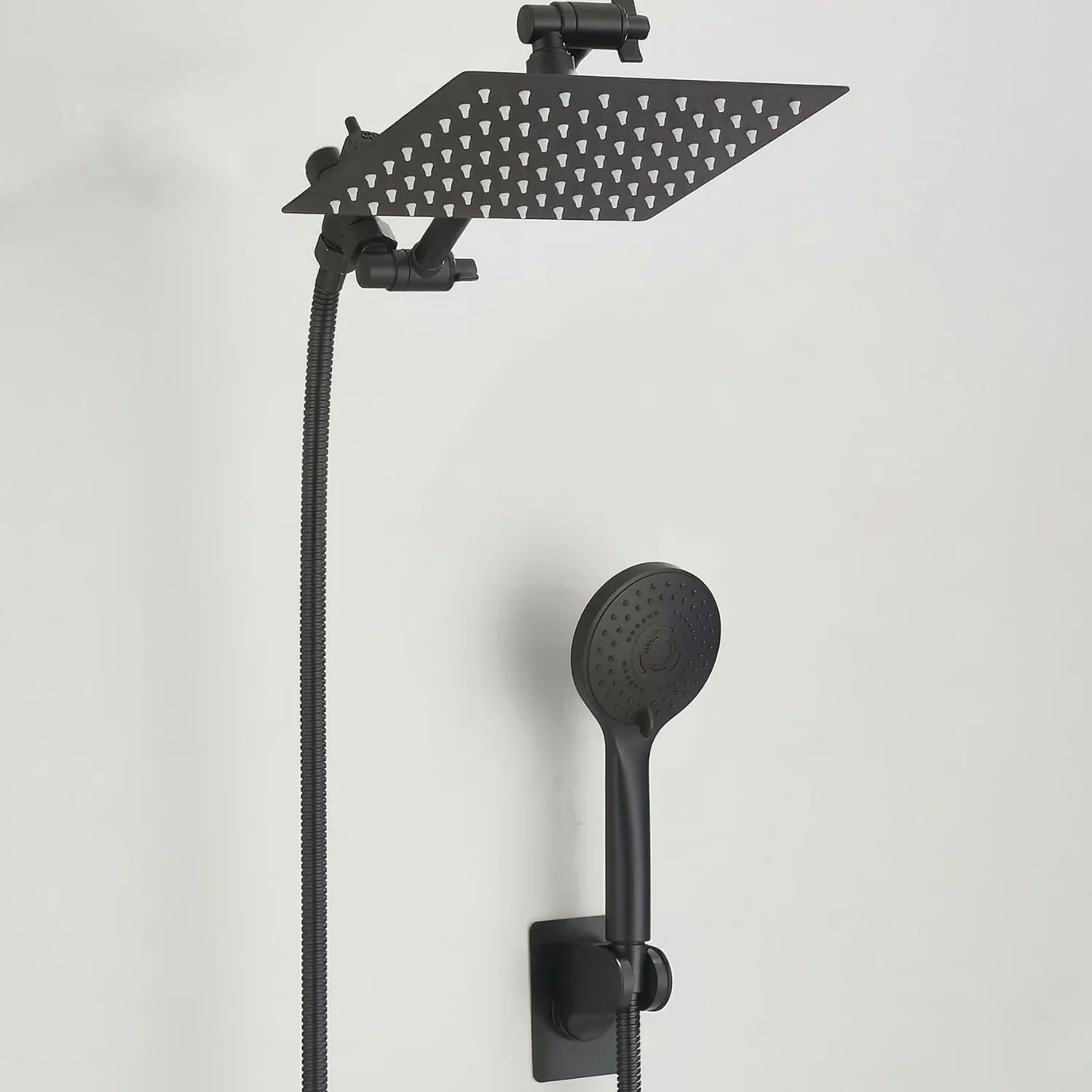 Halling - 8-12 Inch Square Rain Shower Head Combo High Pressure with Handheld Shower Spray & Extension Arm - Image 7
