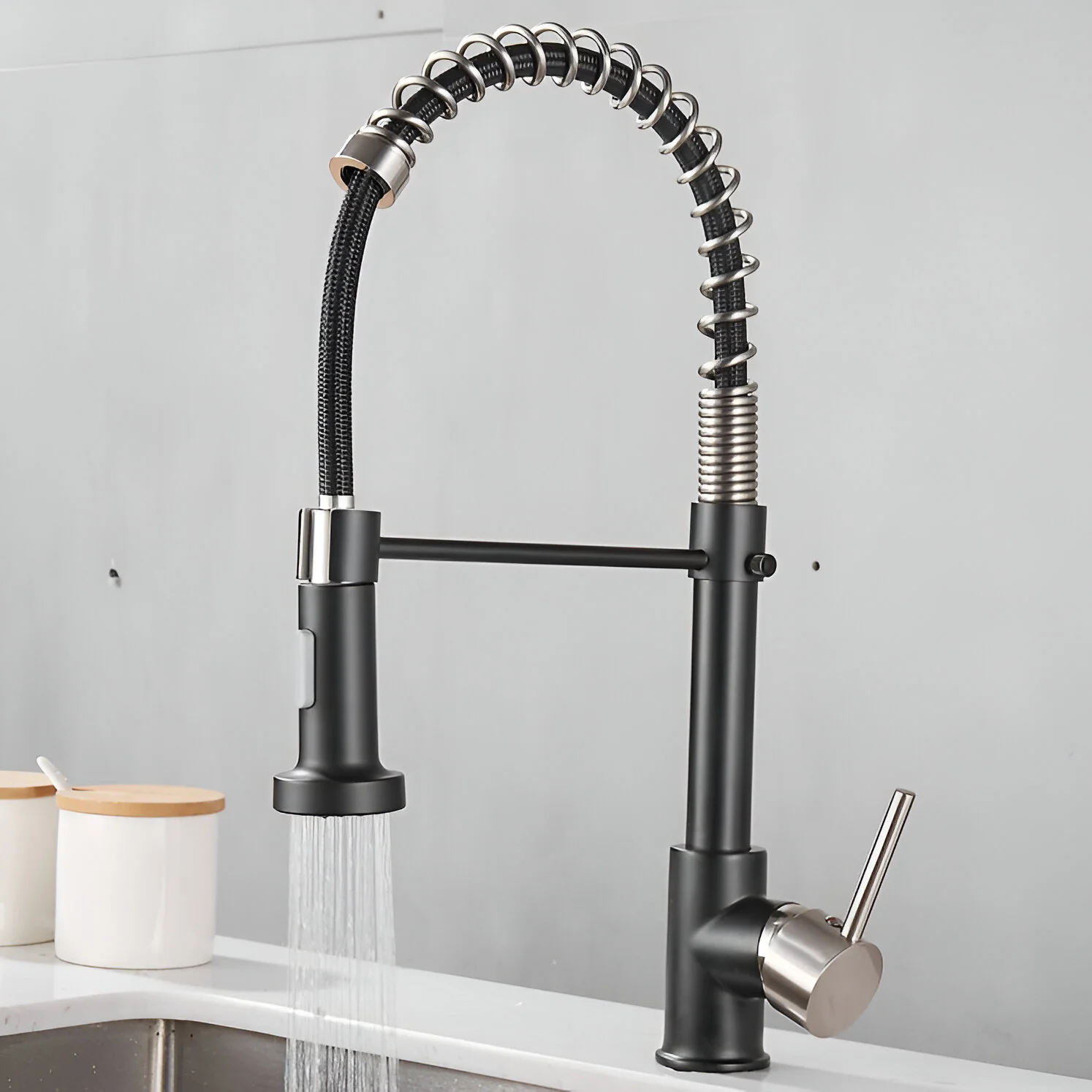 Halmstad - Single Hole Pre-Rinse Pull-Down Sprayer Spring Spout Kitchen Faucet - Image 11