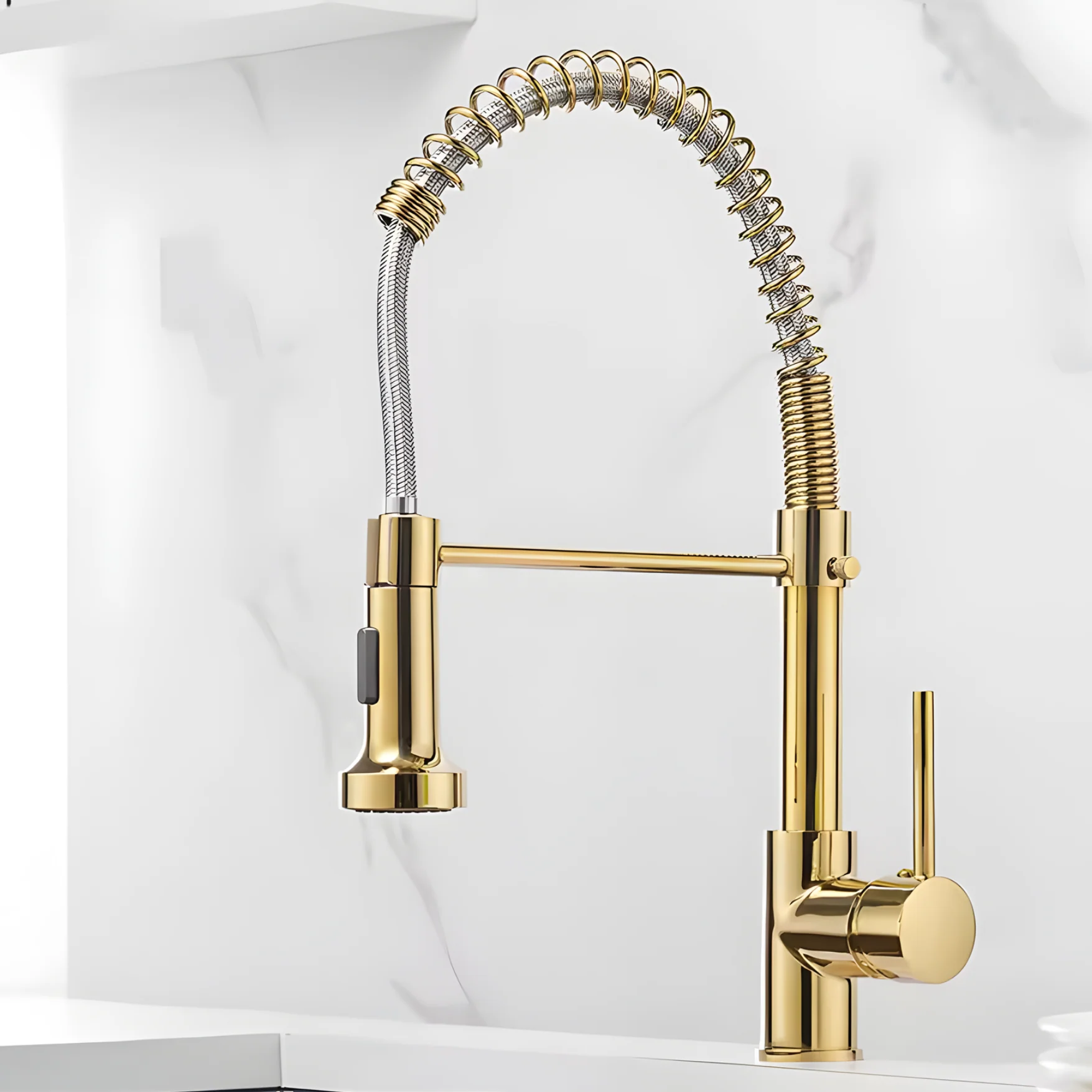 Halmstad - Single Hole Pre-Rinse Pull-Down Sprayer Spring Spout Kitchen Faucet - Image 13