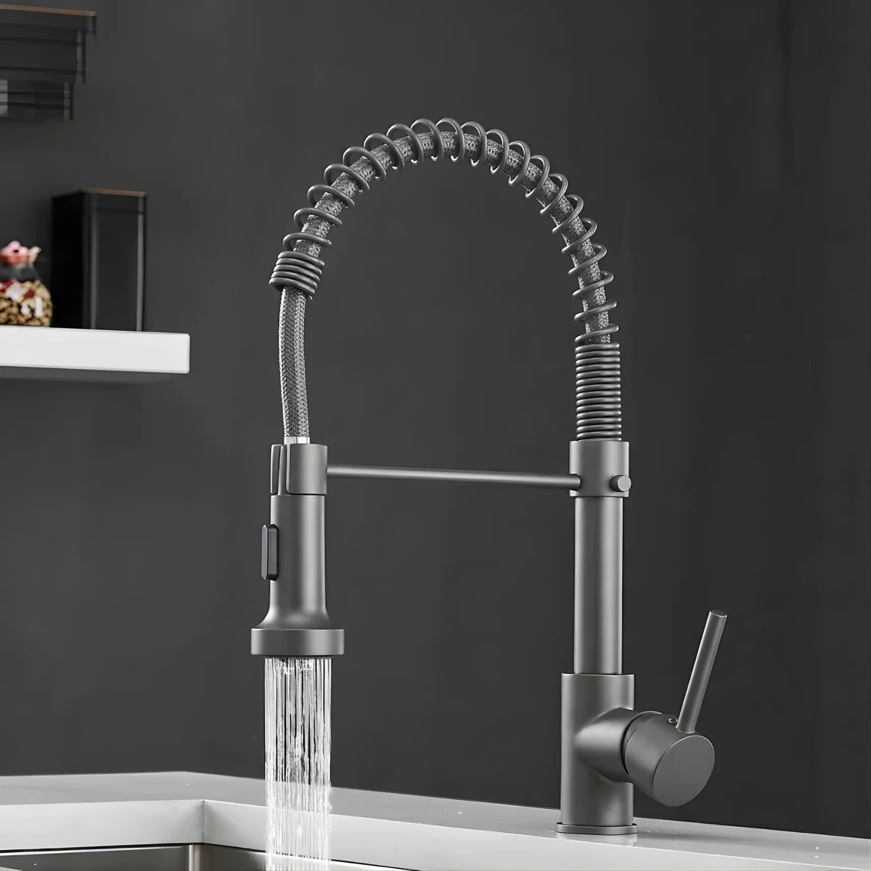 Halmstad - Single Hole Pre-Rinse Pull-Down Sprayer Spring Spout Kitchen Faucet - Image 15