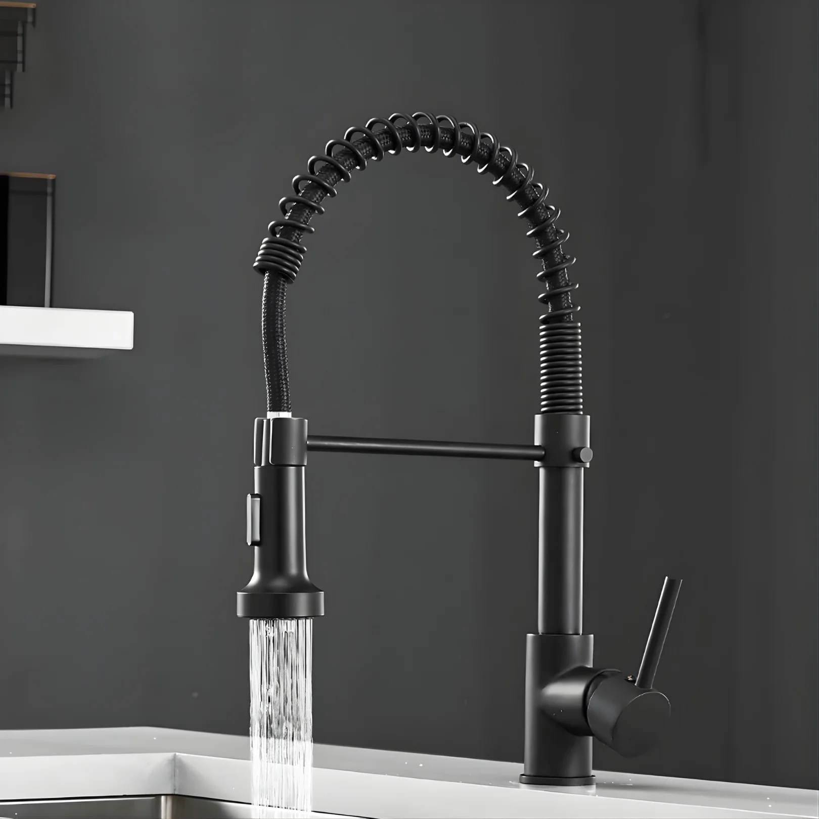 Halmstad - Single Hole Pre-Rinse Pull-Down Sprayer Spring Spout Kitchen Faucet - Image 18