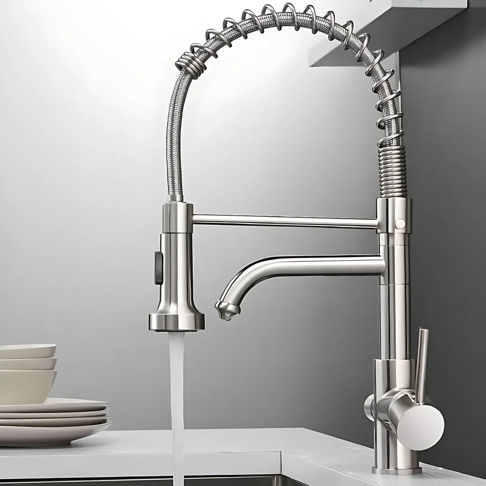 Harlingen - Three-Way Kitchen Faucet with Filter Tap Reverse Osmosis Compatible and Pull-Down Spout - Image 6