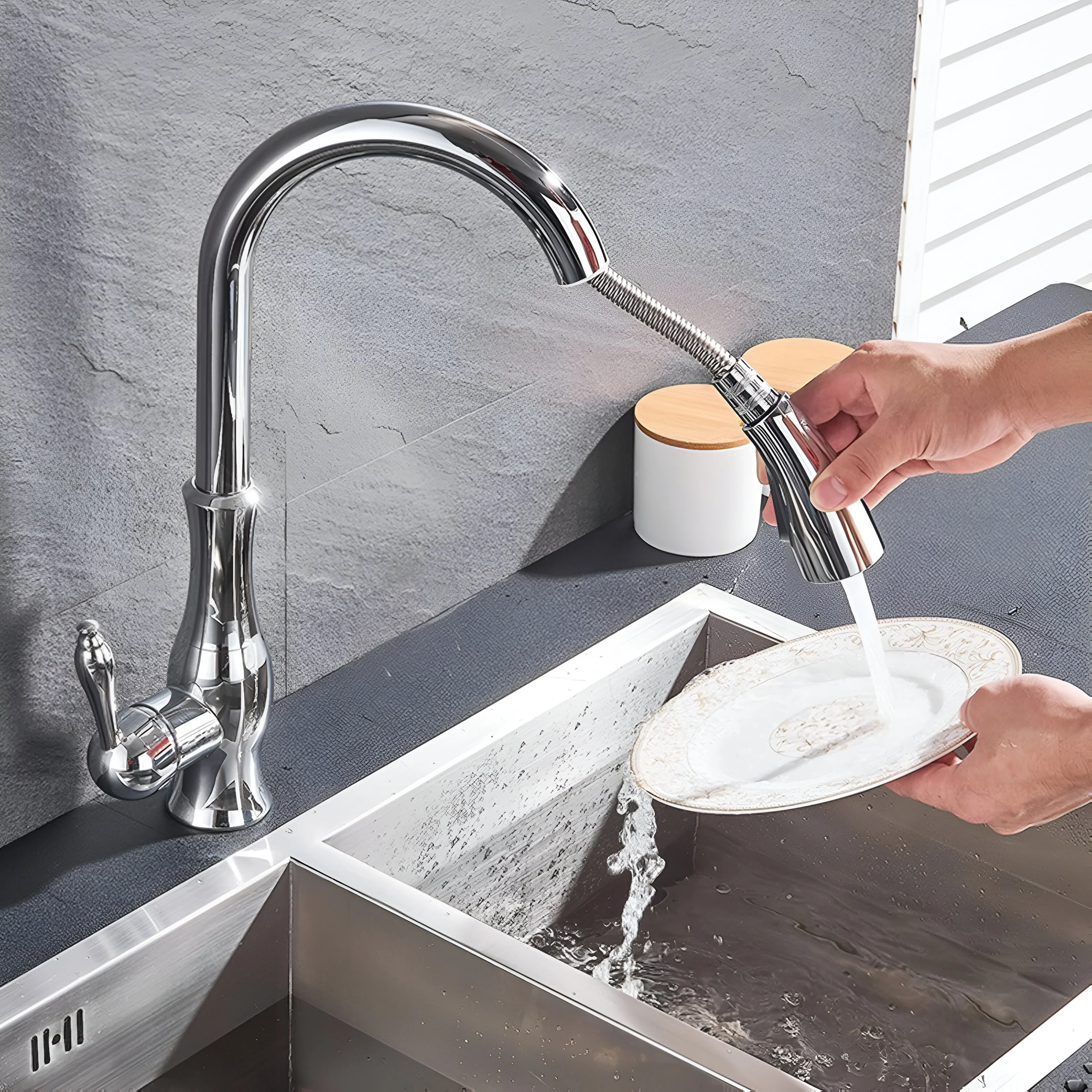 Hornavan - Kitchen Faucet with Pull Out Spout - Image 6