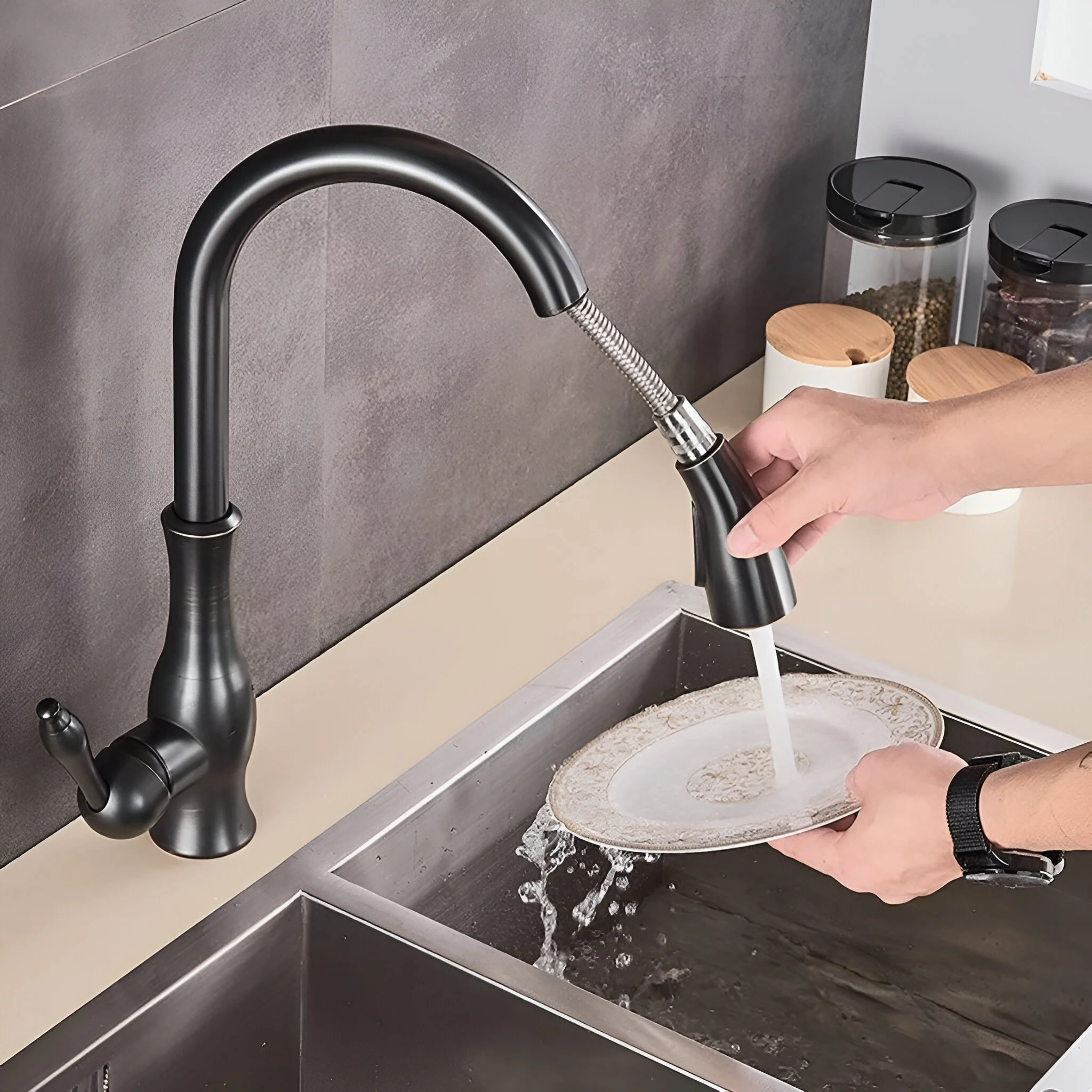 Hornavan - Kitchen Faucet with Pull Out Spout - Image 7