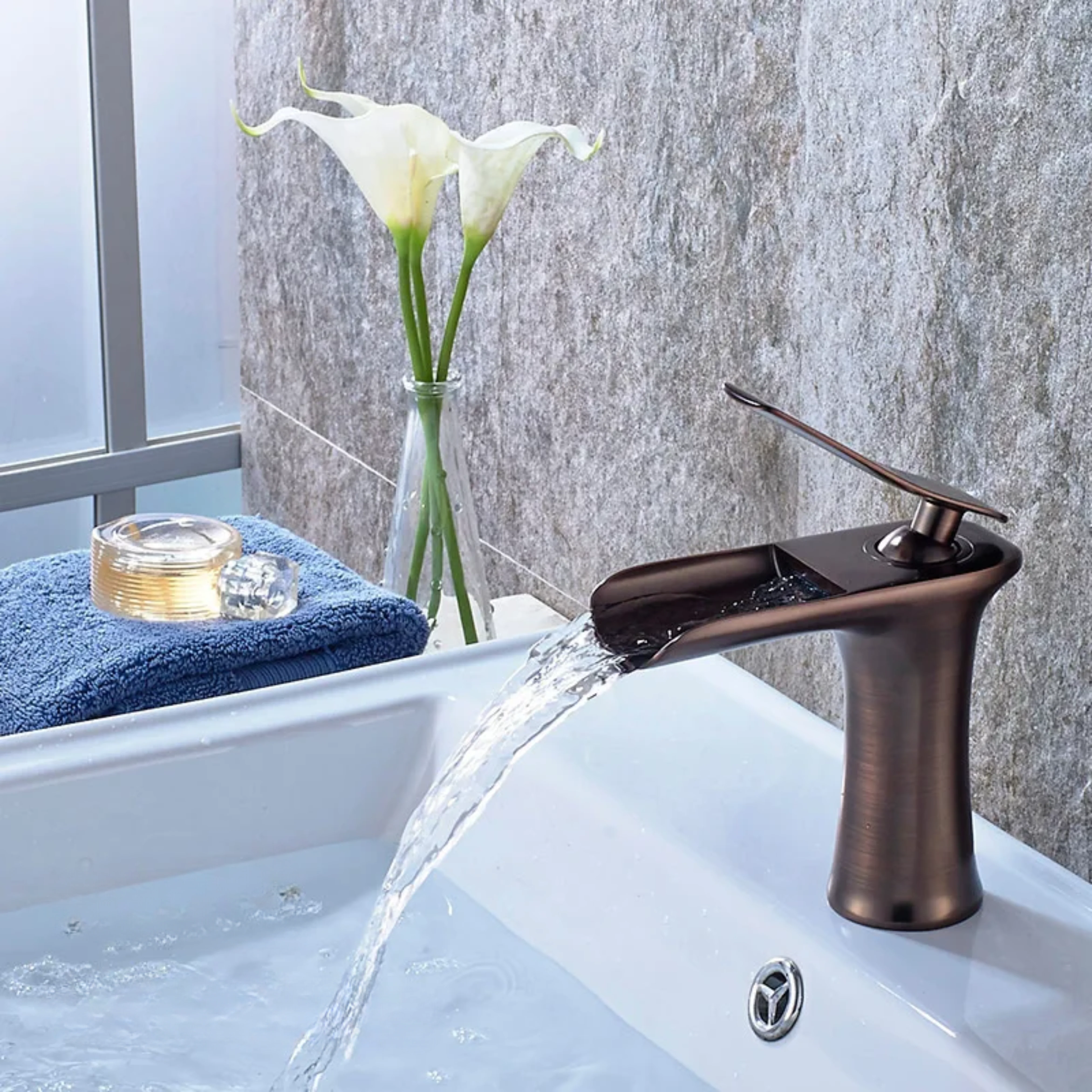 Horten - Bathroom Sink Mixer with Hot and Cold Water Control - Image 7