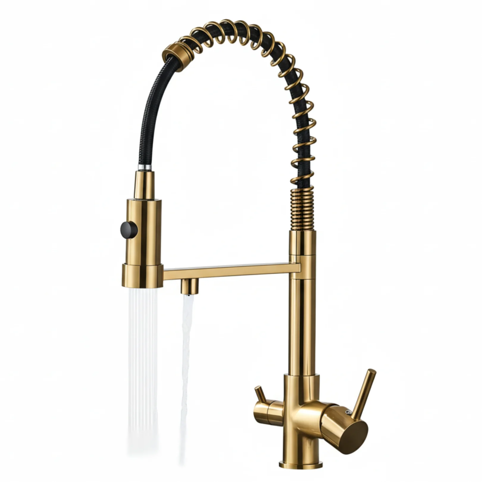 Husavik - Three-Way Kitchen Faucet with Filter Tap Reverse Osmosis Compatible and Pull-Down Spout - Image 11