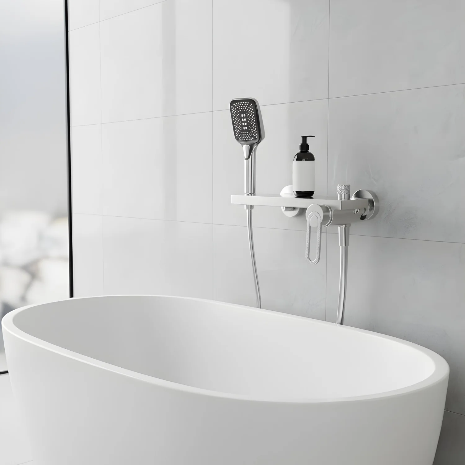 Inari - Wall Mounted Bathtub Shower Faucet Single Handle Spout Mixer Tap - Image 12