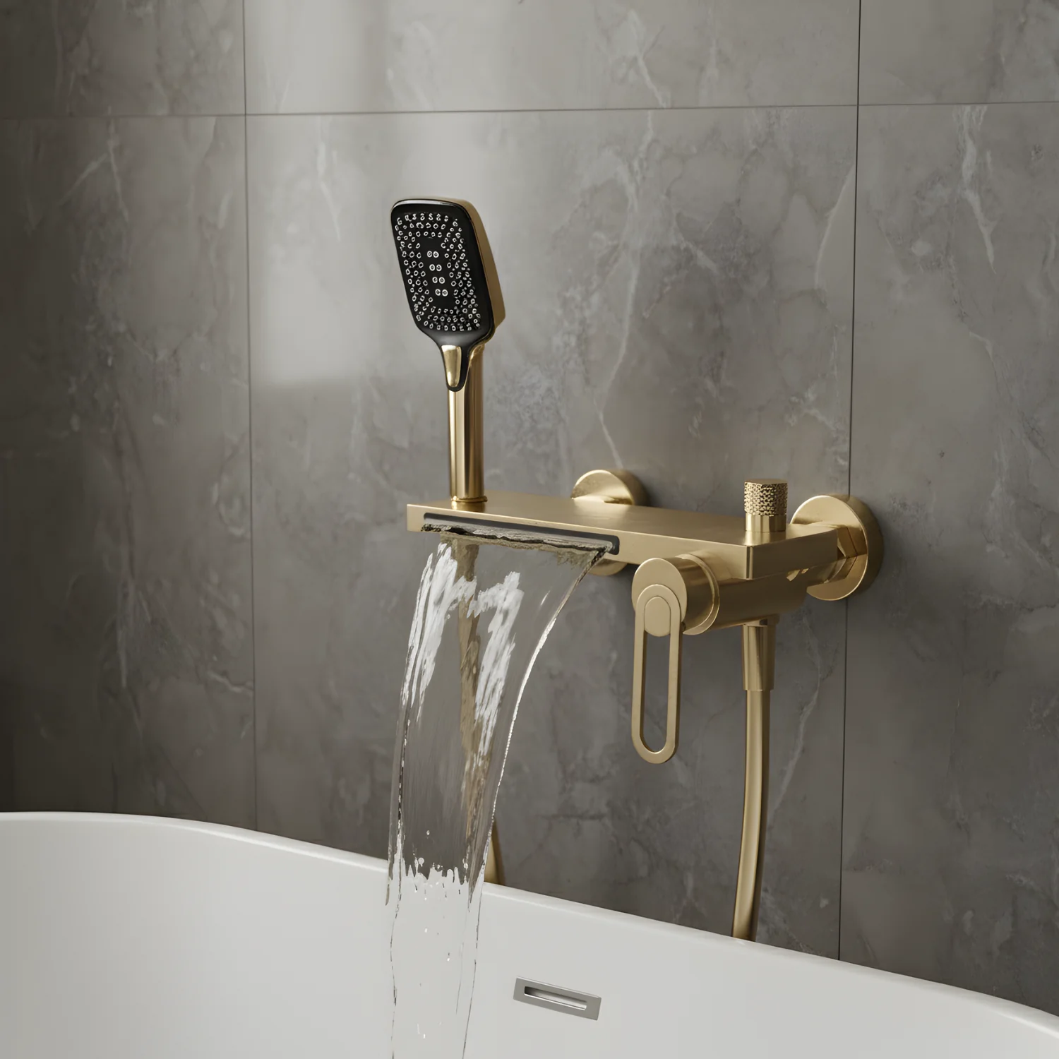 Inari - Wall Mounted Bathtub Shower Faucet Single Handle Spout Mixer Tap - Image 5