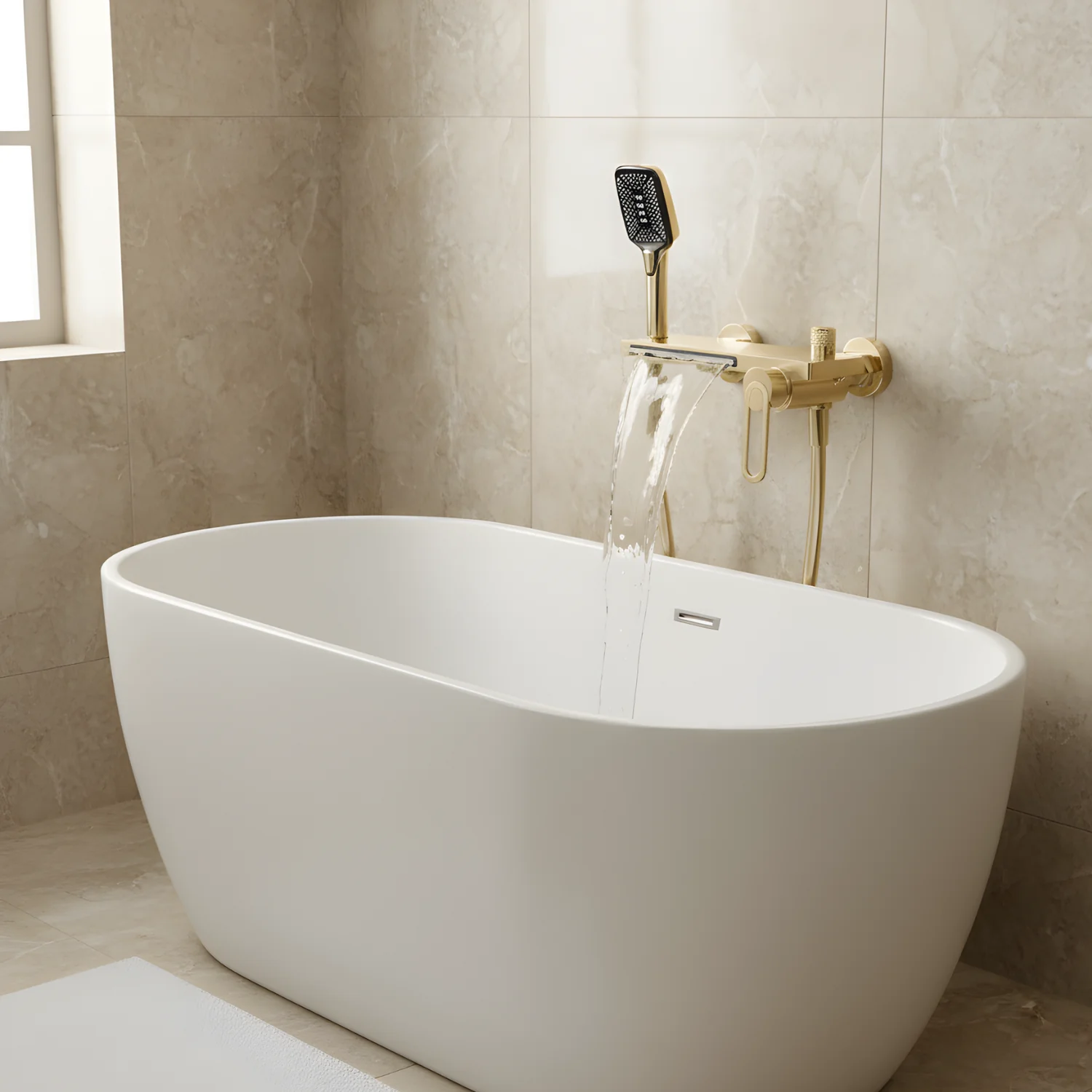 Inari - Wall Mounted Bathtub Shower Faucet Single Handle Spout Mixer Tap - Image 6