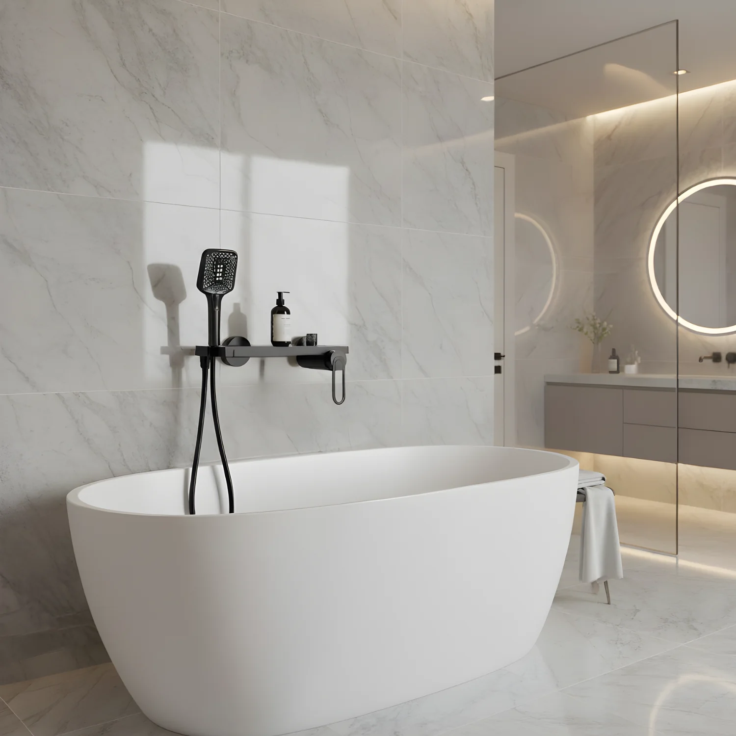 Inari - Wall Mounted Bathtub Shower Faucet Single Handle Spout Mixer Tap - Image 9
