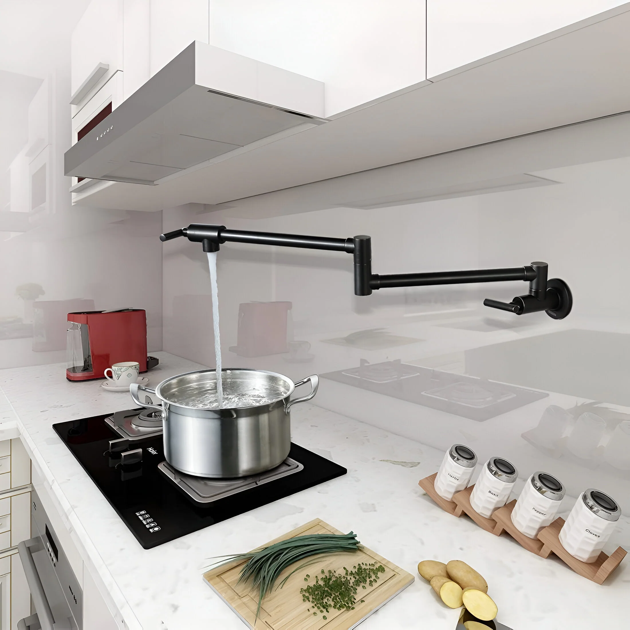 Jorstad - Wall Mounted Kitchen Faucet Modern Foldable Cold Only Pot Filler - Image 3