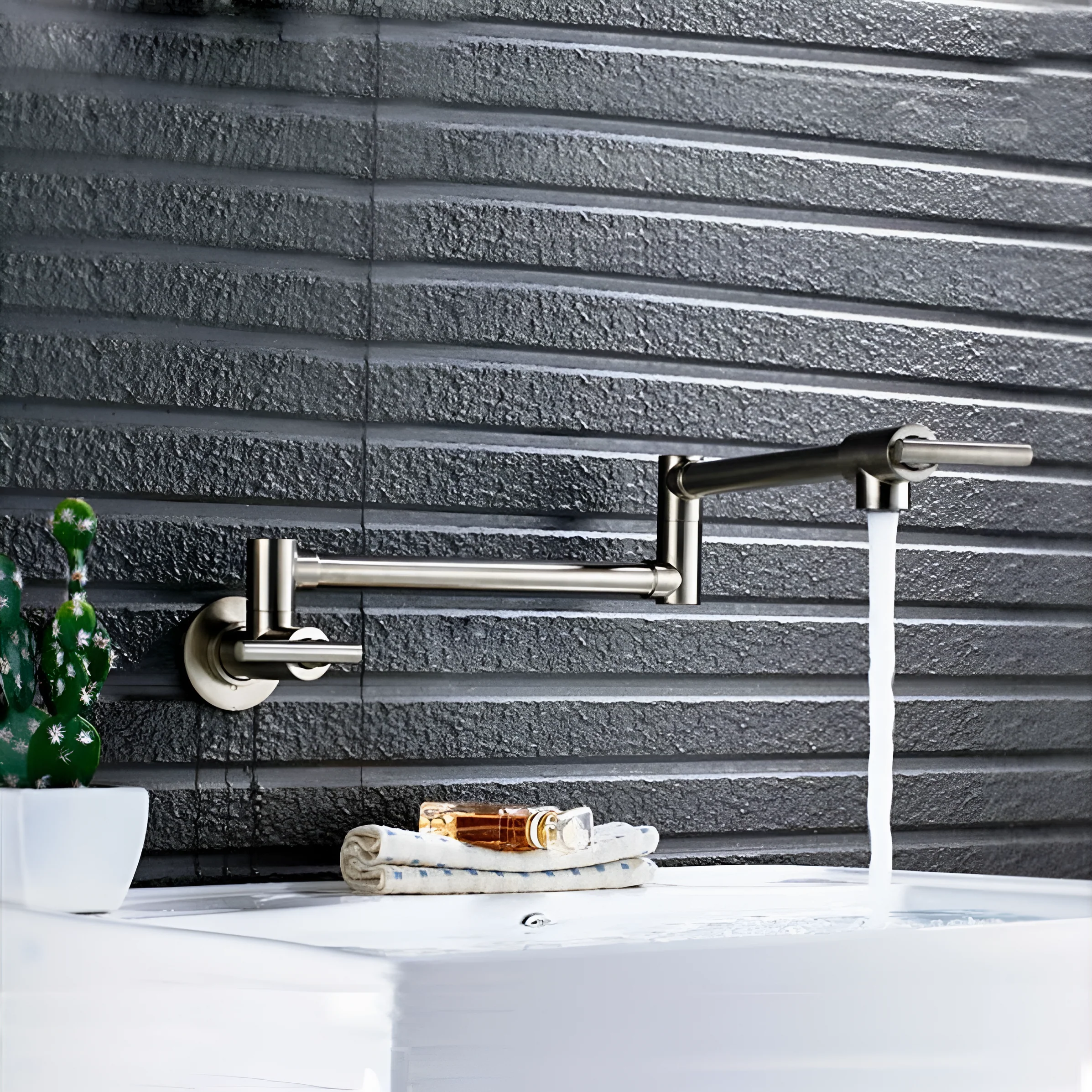 Jorstad - Wall Mounted Kitchen Faucet Modern Foldable Cold Only Pot Filler - Image 4